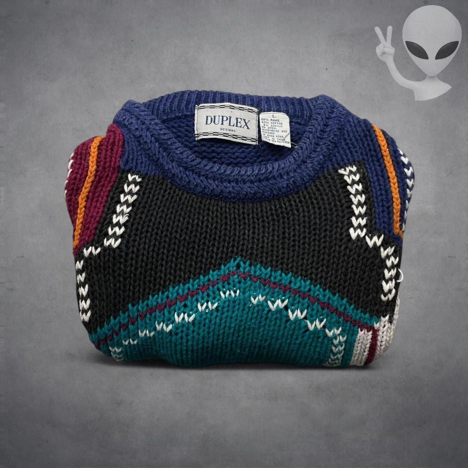 Other Duplex Sweater Large Abstract 3D Knit Coogi style Geometric Size US L / EU 52-54 / 3 - 5 Thumbnail