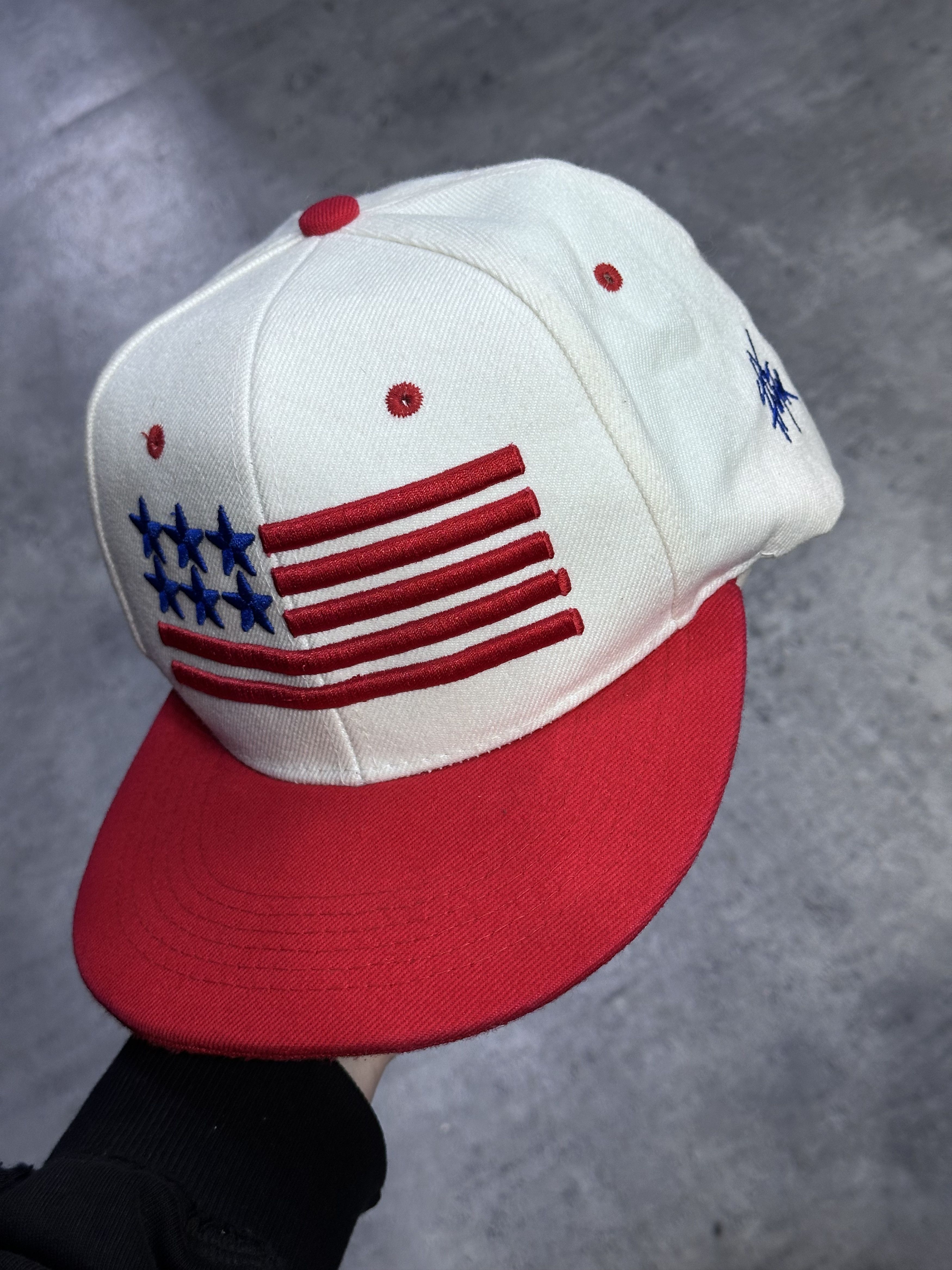 Vintage White flag usa hat Size ONE SIZE - 1 Thumbnail