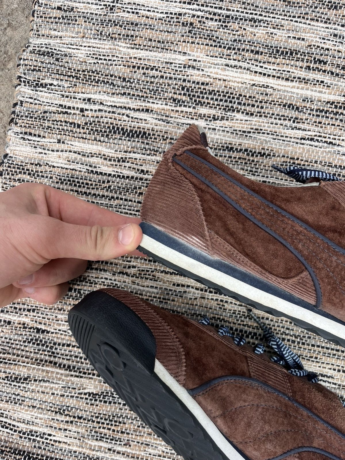 Puma Rare Vintage Puma Corduroy Suede Brown Sneakers Avantgarde Size US 10.5 / EU 43-44 - 9 Thumbnail
