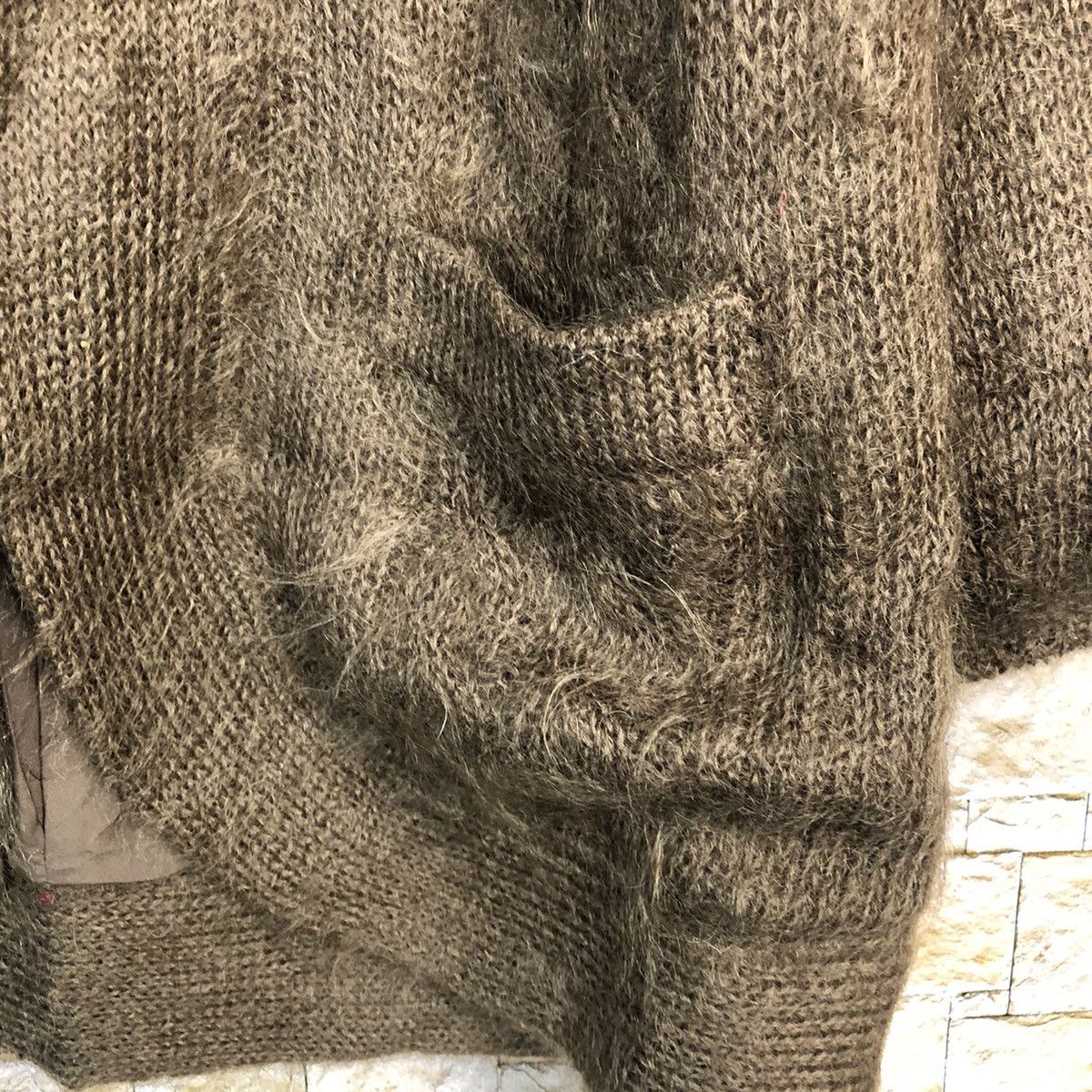 Homespun Knitwear DTL Japan mohair knitwear Brown Cardigan fur #A459 Size US M / EU 48-50 / 2 - 8 Thumbnail