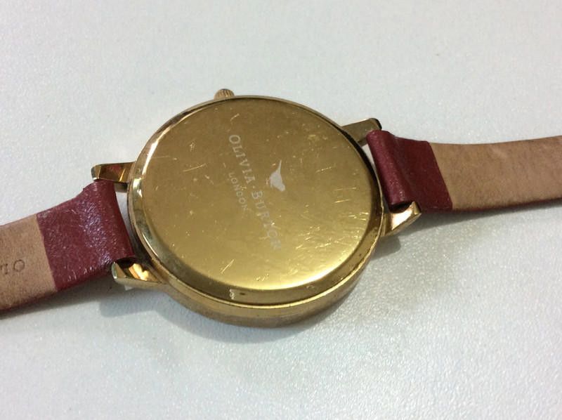 Designer Olivia ladies gold dial red leather strap watch used Size ONE SIZE - 6 Thumbnail