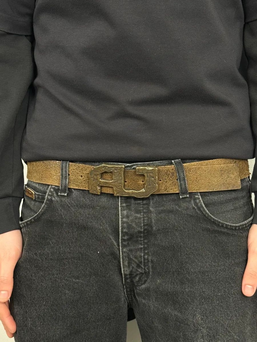 Armani 2000s Armani AJ Brown Leather Belt Size ONE SIZE - 1 Thumbnail