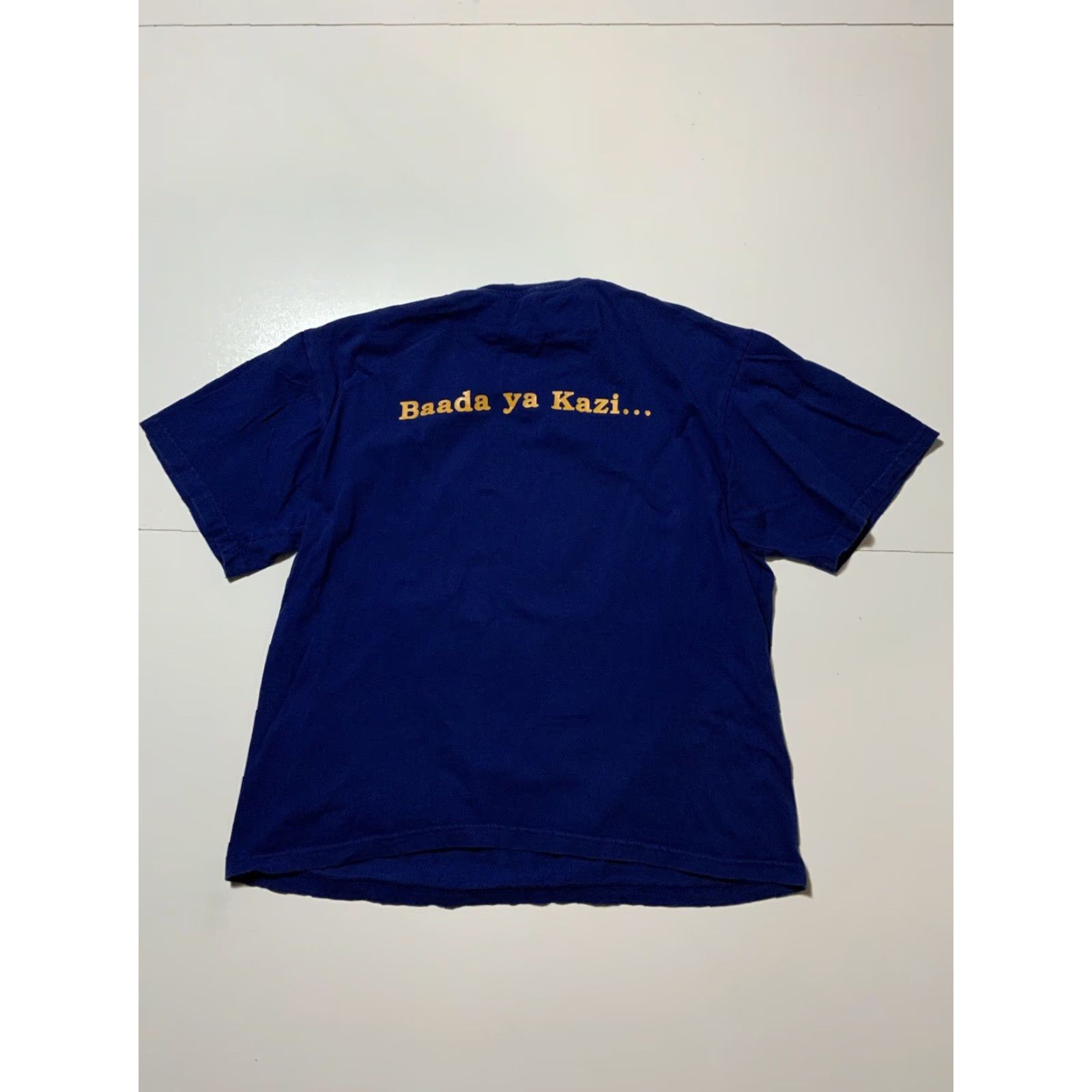 Vintage VINTAGE Tusker Beer Made In Kenya Baada Ya Kazi Africa Graphic Boxy T-Shirt L Blue Mens Size L Size US L / EU 52-54 / 3 - 4 Thumbnail