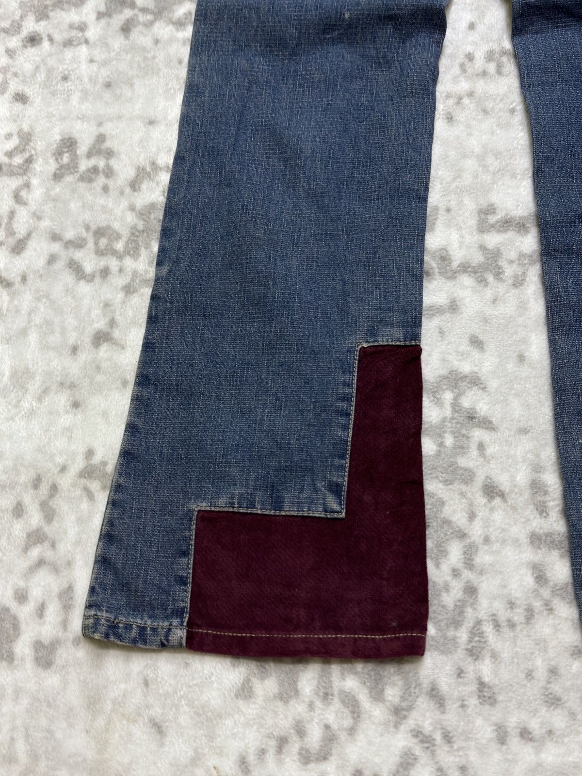 Hysteric Glamour No Boundaries Y2K Patchwork Velvet Bootcut Flare Denim Jeans Size US 27 - 15 Thumbnail
