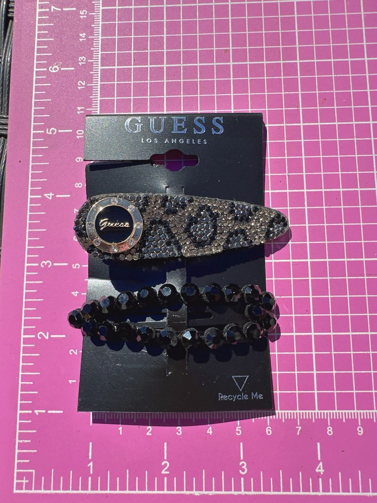Guess Guess hair clips golden logo animal print shiny diamonds Size ONE SIZE - 2 Thumbnail