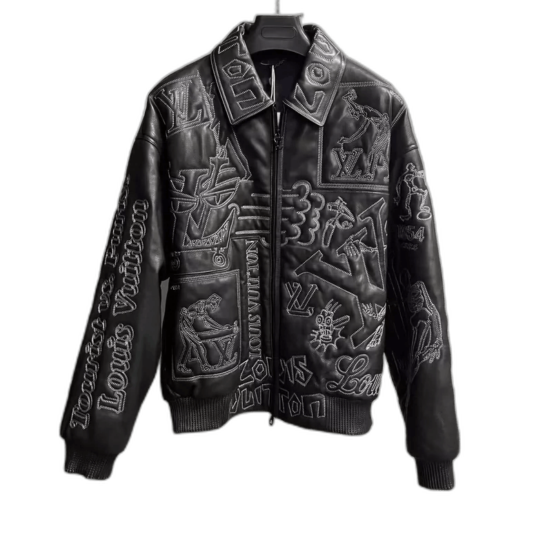 Louis Vuitton Louis Vuitton Floral Embroidered Leather Jacket-yf