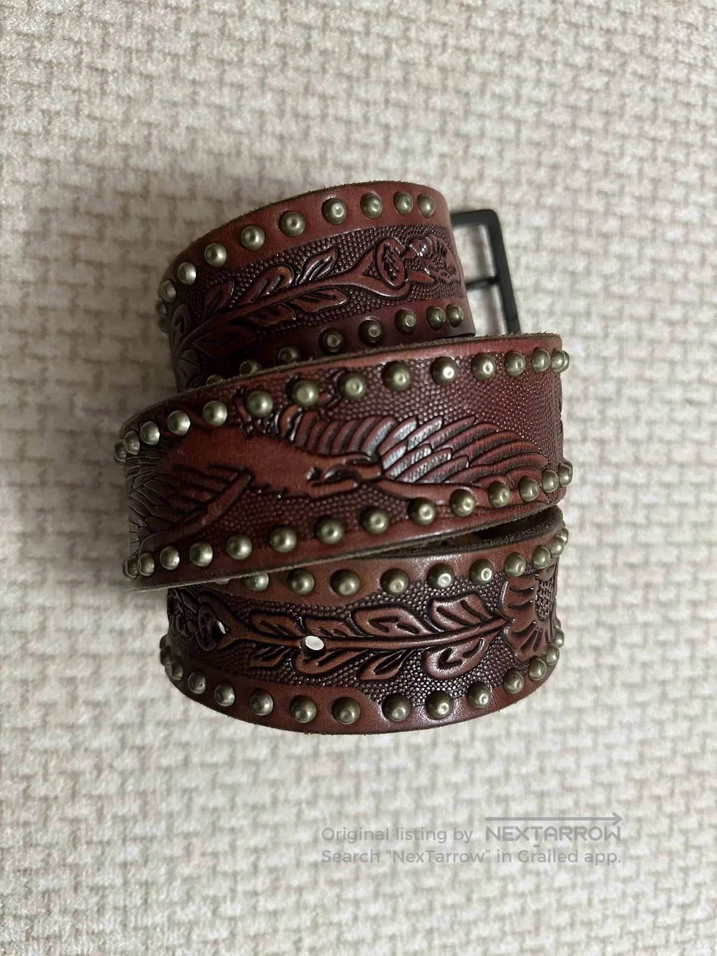 Polo Ralph Lauren Ralph Lauren Carved Rivet Leather Belt. Size ONE SIZE - 2 Thumbnail