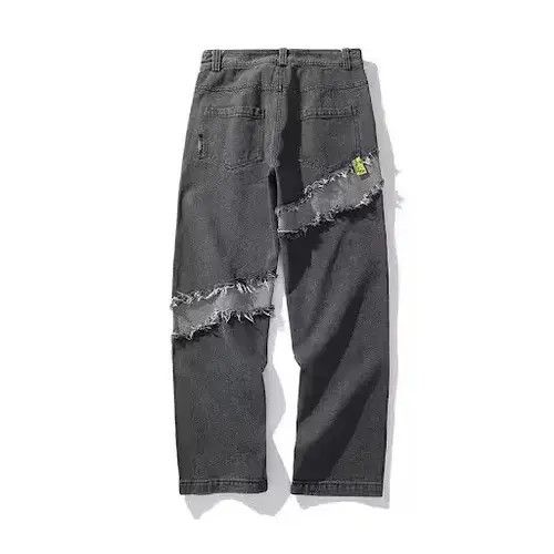 Other Asymmetric Patch Baggy Denim Jeans Size US 34 / EU 50 - 2 Thumbnail