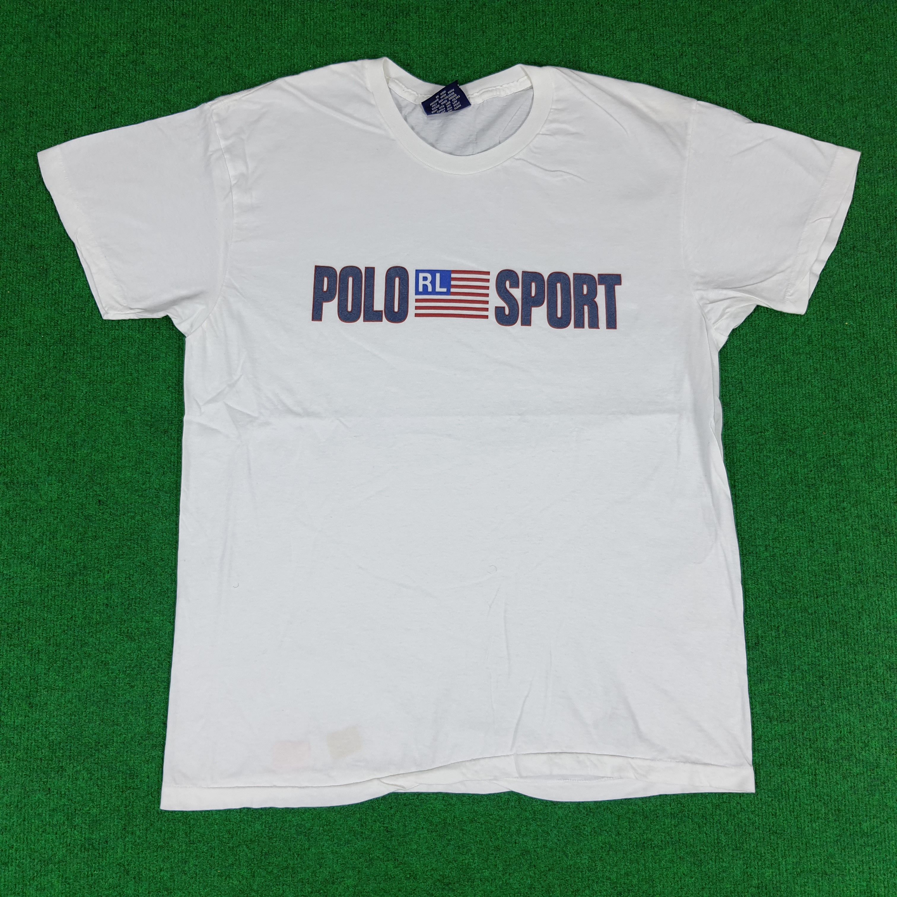 Polo Ralph Lauren × Ralph Lauren Sport Vintage POLO Sport Ralph Lauren American Flag T-shirt Size US L / EU 52-54 / 3 - 1 Thumbnail