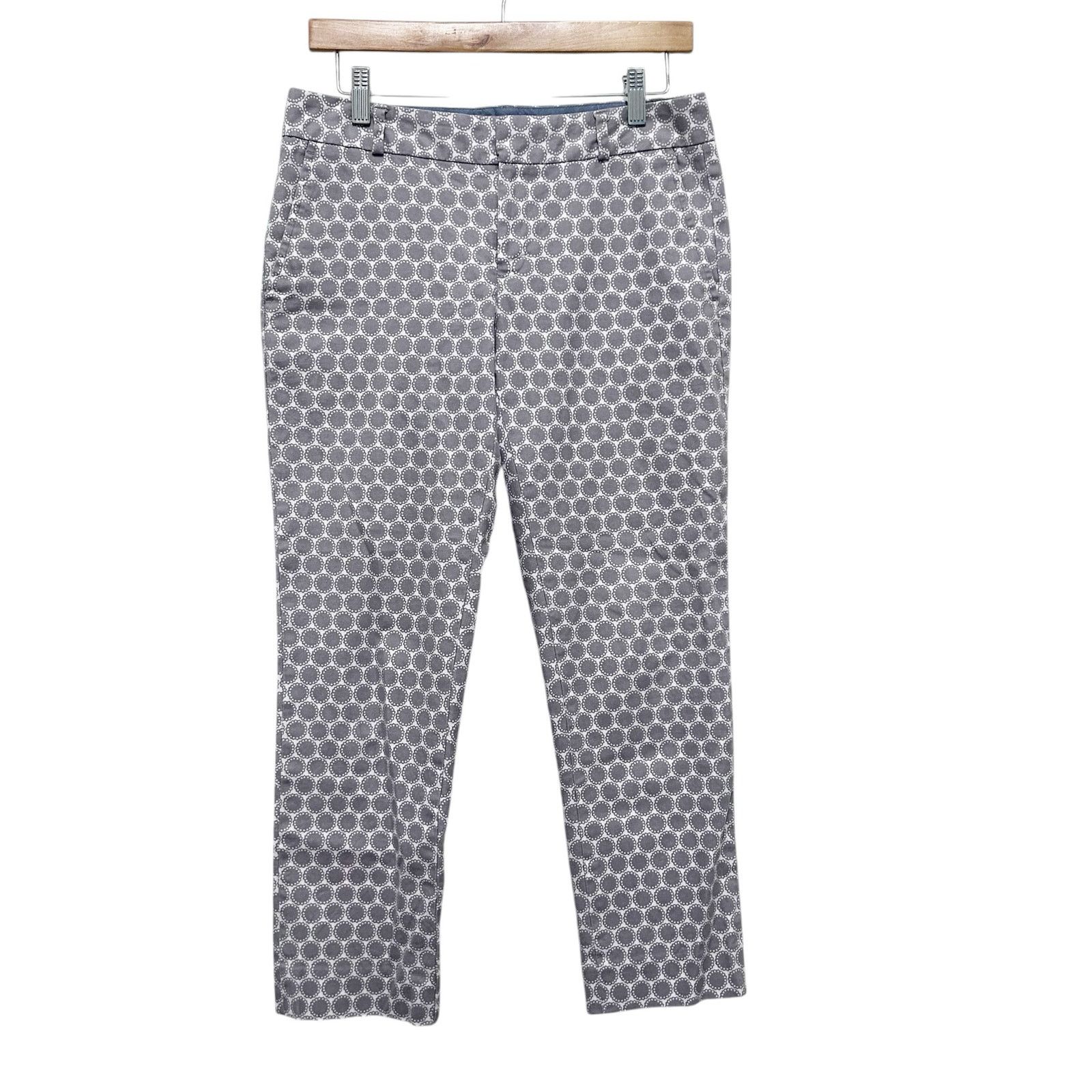 Banana Republic Banana Republic Hampton Fit Gray Printed Pants Sz 4 Size 27" / US 4 / IT 40 - 1 Thumbnail