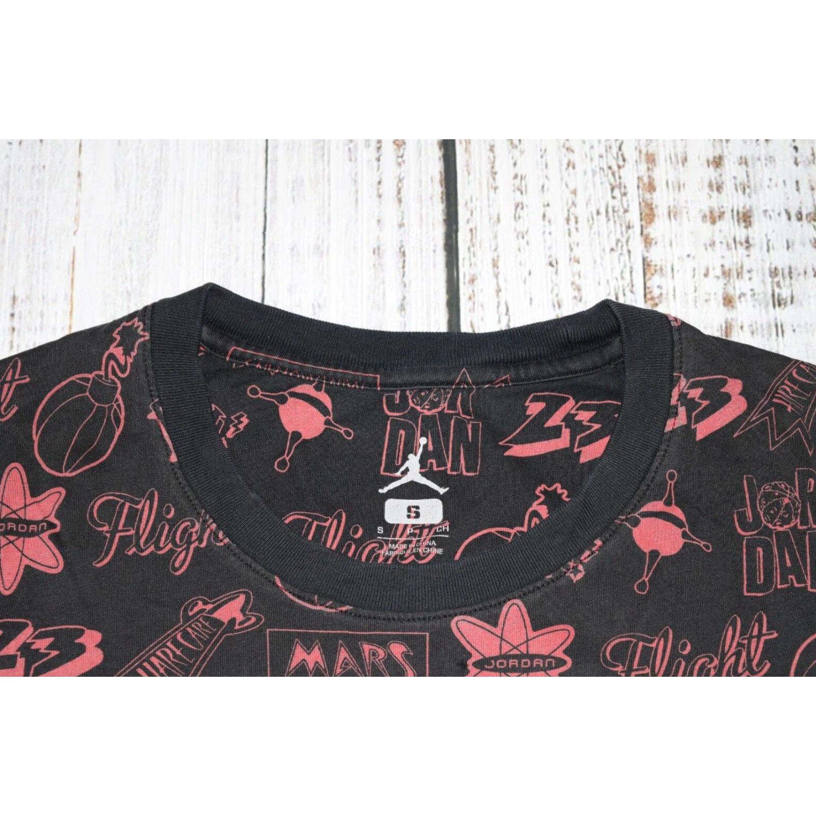 Nike Nike Air Jordan Shirt Adult S Black Red All Over Print Graphic Tee Michael Jordan Chicago Bulls NBA Logo Mens Size US S / EU 44-46 / 1 - 3 Thumbnail