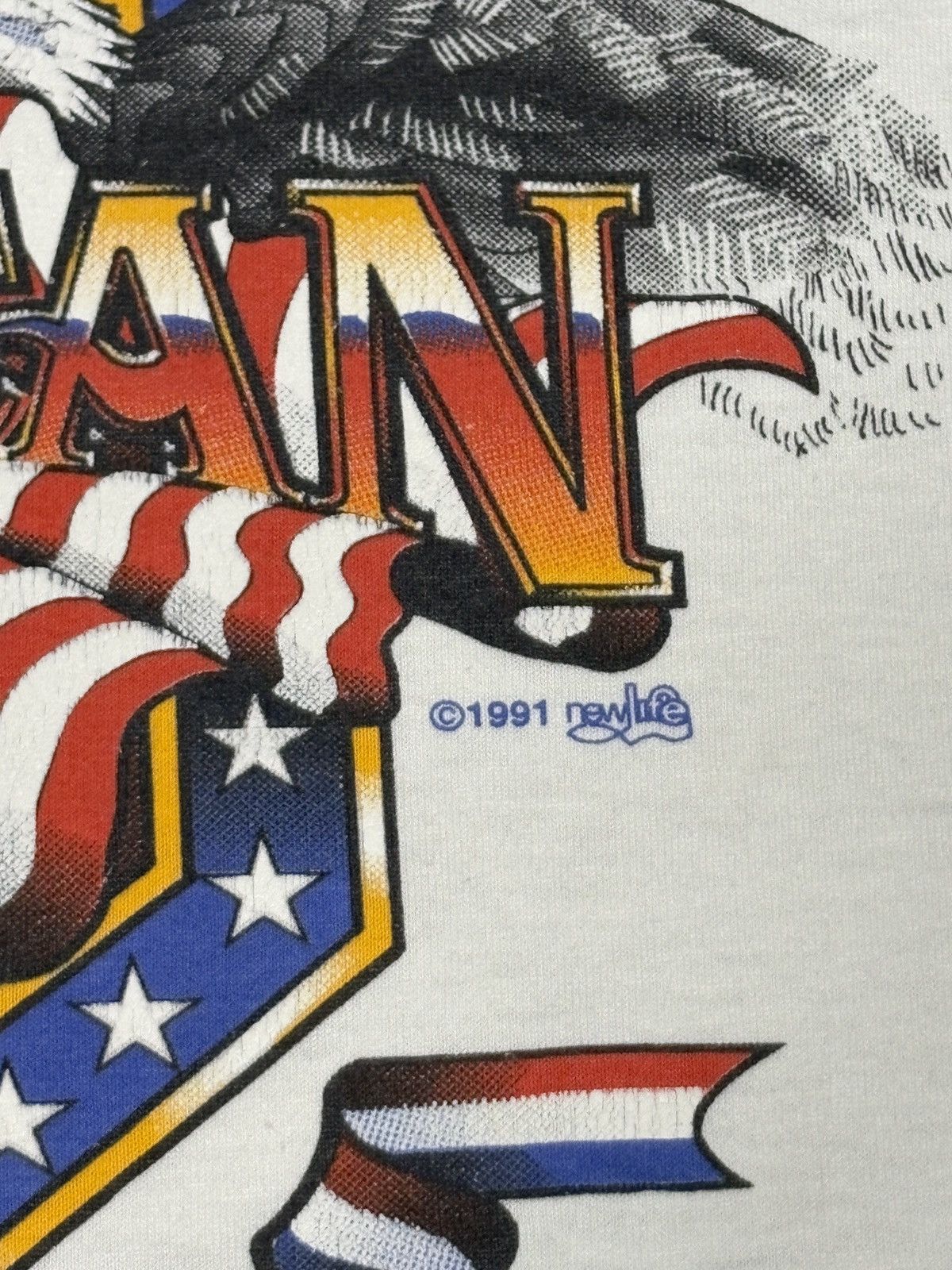 Hanes Vintage 1991 Hanes “Proud To Be American” T-Shirt Sz. M 0785 Size US M / EU 48-50 / 2 - 4 Thumbnail