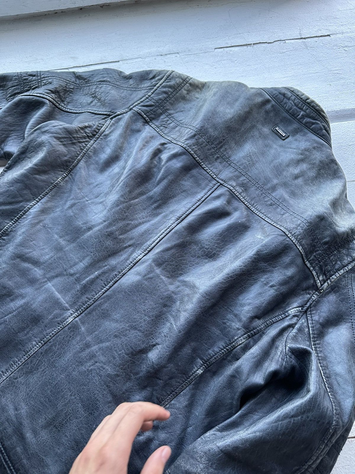 Other 🚨VNTG LEATHER JACKET AVANT GARDE ASYMMETRICAL BLACK MOTO Size US L / EU 52-54 / 3 - 14 Thumbnail