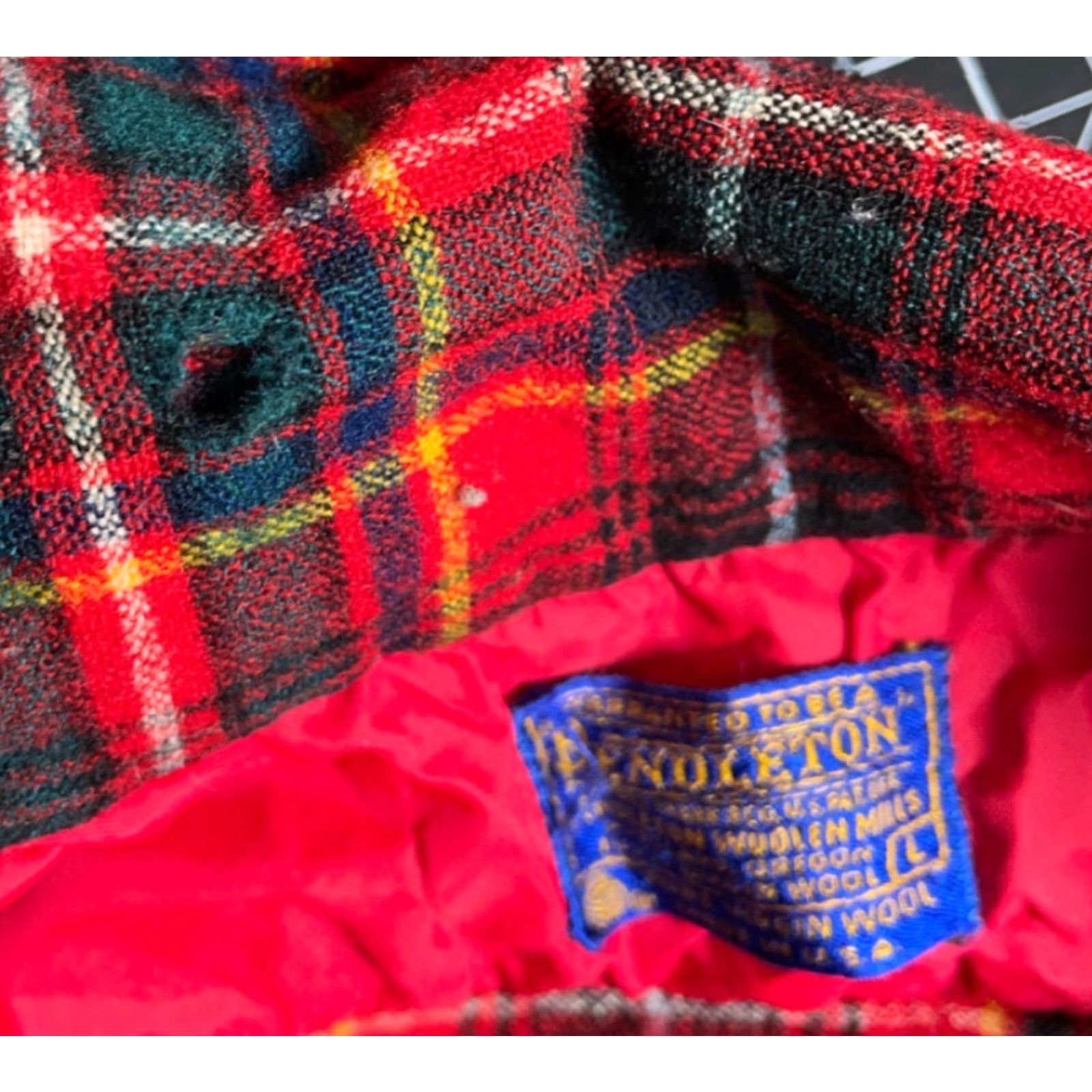 Pendleton VINTAGE Pendleton Board Shirt Wool Red Plaid 70s 60s 70s Grunge Button-Up Collar Loop Collar Large Mens Wool Flannel Casual Workwear Size US L / EU 52-54 / 3 - 5 Thumbnail