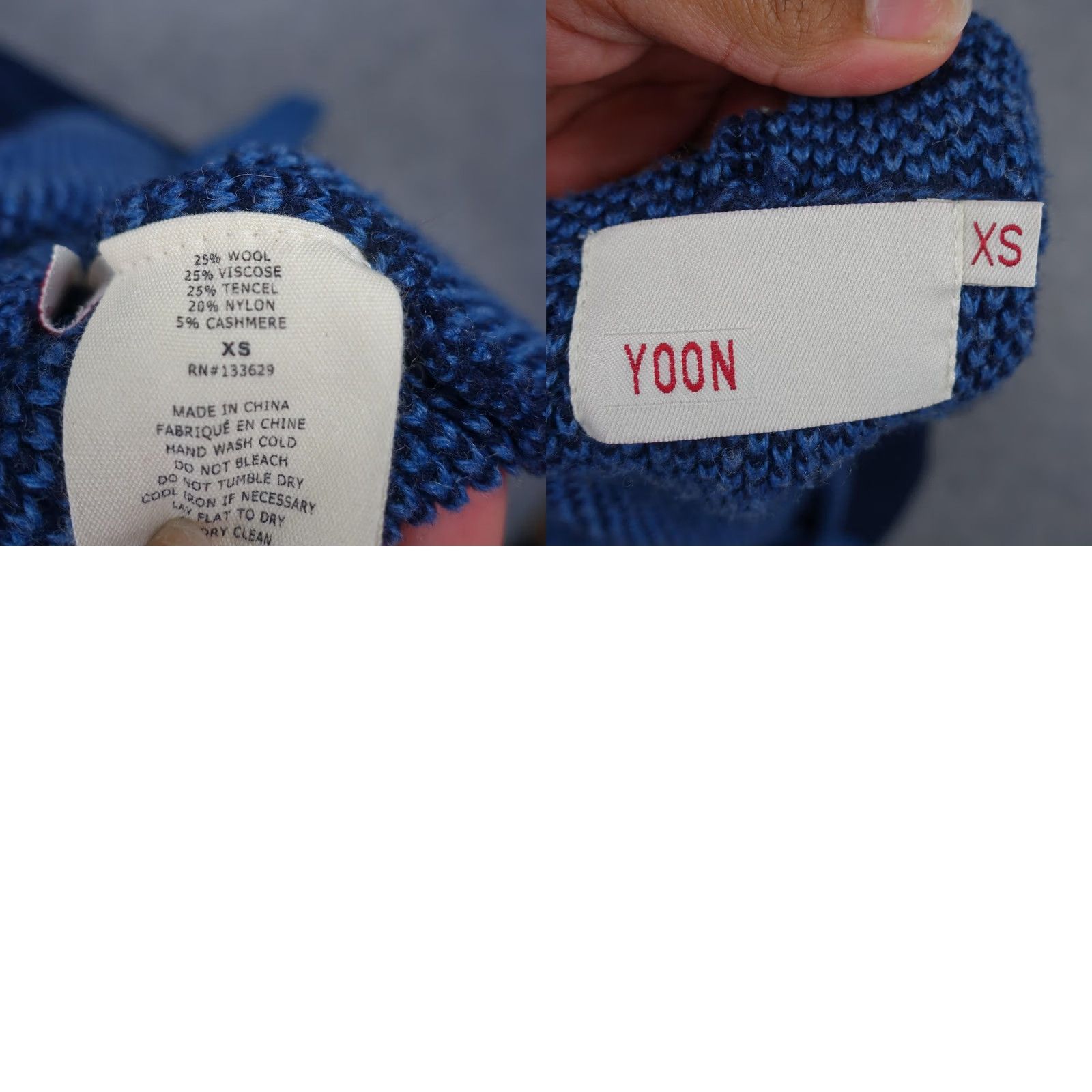 YOON YOON Cardigan Sweater Womens XS Blue Hooded Long Wool Cashmere Comfy Size XS / US 0-2 / IT 36-38 - 9 Thumbnail