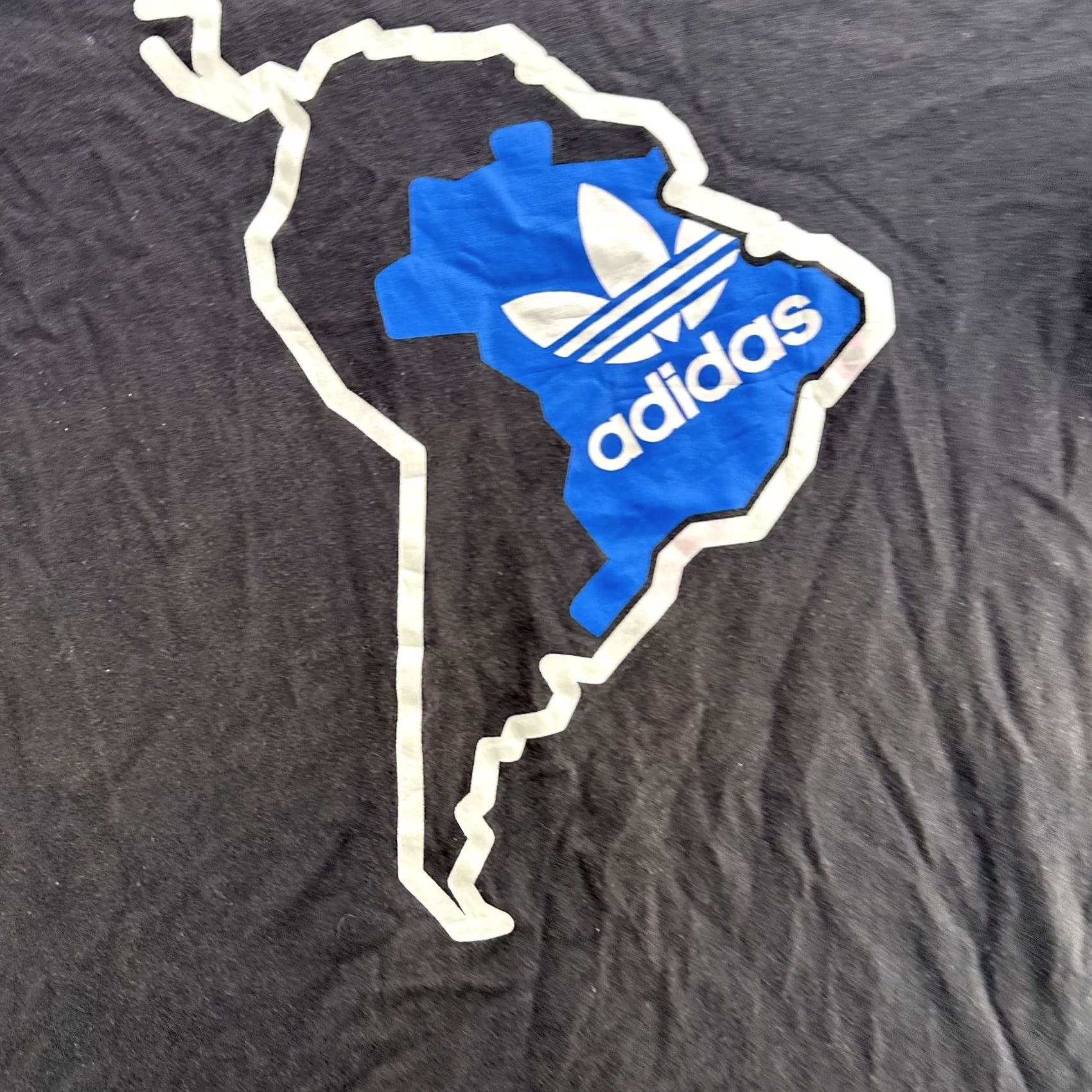 Adidas Adidas Shirt Small Mens Black Blue Trefoil South America Map Graphic Tee Classic Size US S / EU 44-46 / 1 - 6 Thumbnail