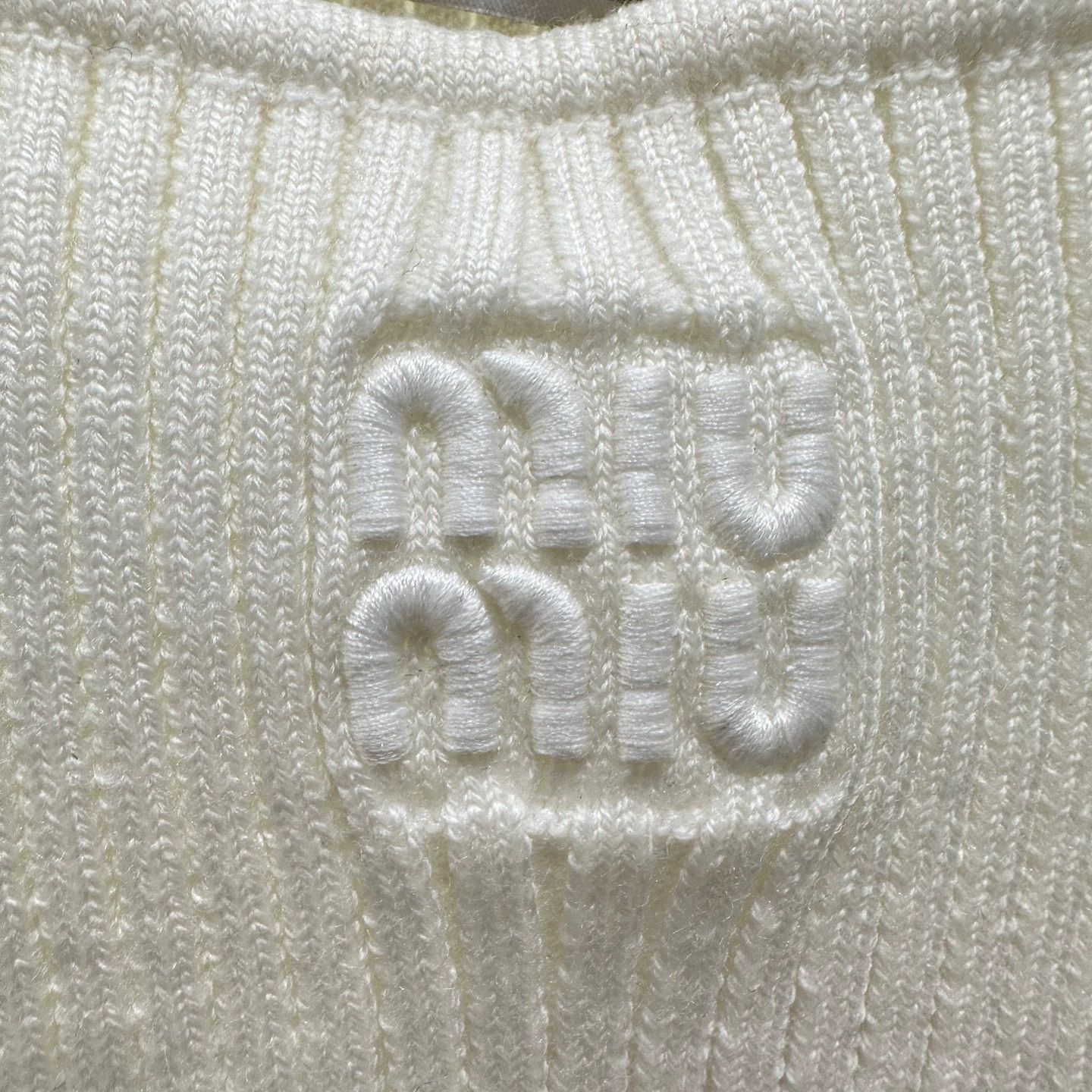 Miu Miu MIU MIU 24FW women's logo ribbed wool vest 38 Size XS / US 0-2 / IT 36-38 - 6 Thumbnail