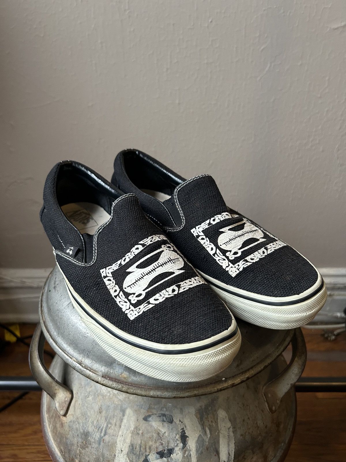 image of Undercover Ss03 “Scab” Slip-On Vans Shoes in Black, Men's (Size 11)