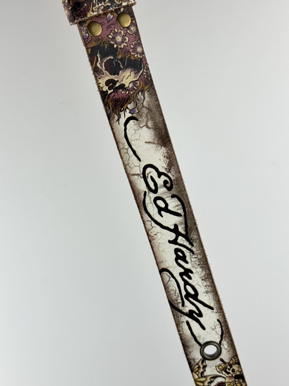 Ed Hardy Vintage Leather Belt Ed Hardy Christian Audigier Rhinestones Size ONE SIZE - 2 Thumbnail