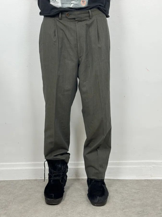 Gianfranco Ferre 2000s Gianfranco Ferré Dark Green Cozy Tailored Pants Size US 34 / EU 50 - 2 Thumbnail