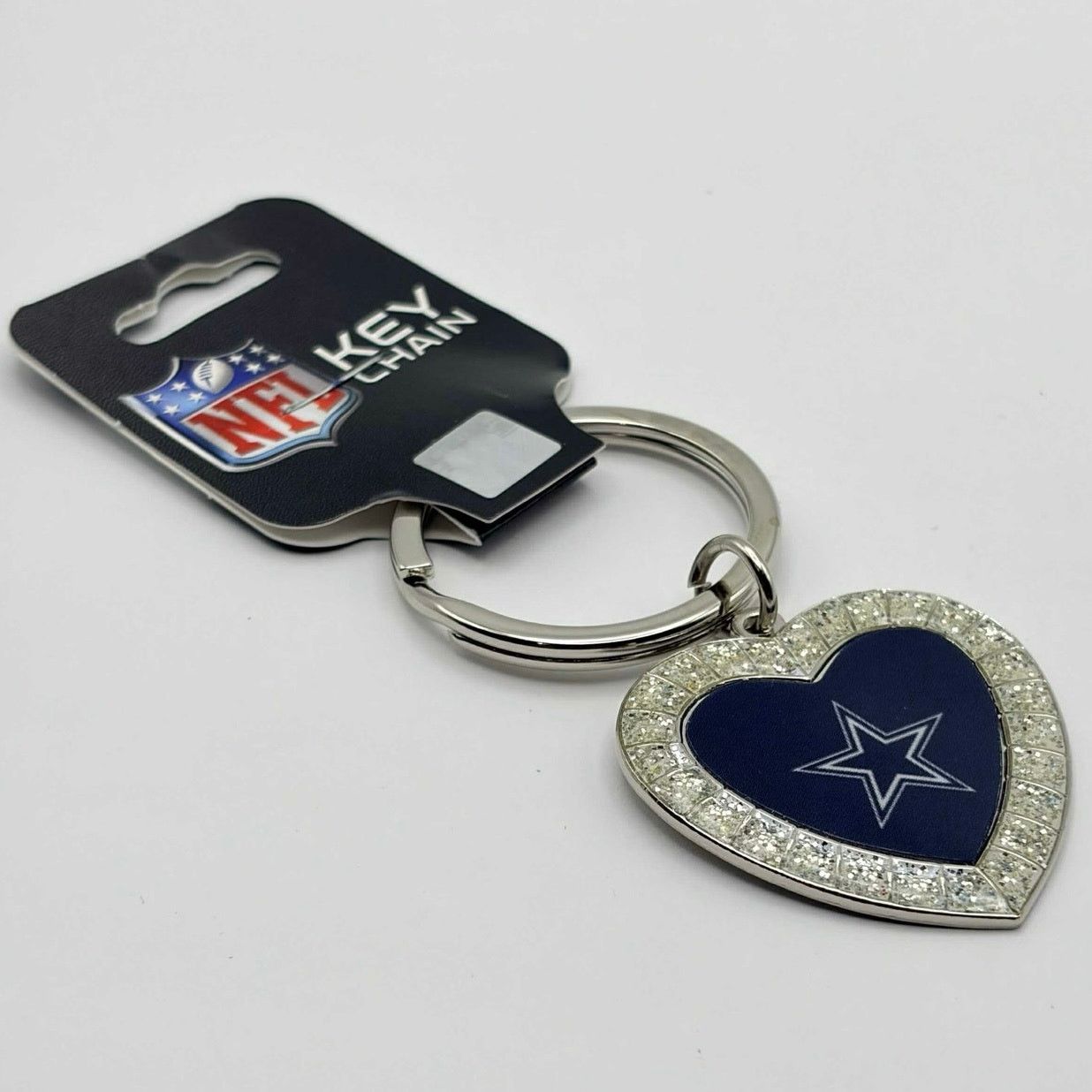 NFL Blue Dallas Cowboy Heart Keychain Size ONE SIZE - 2 Thumbnail