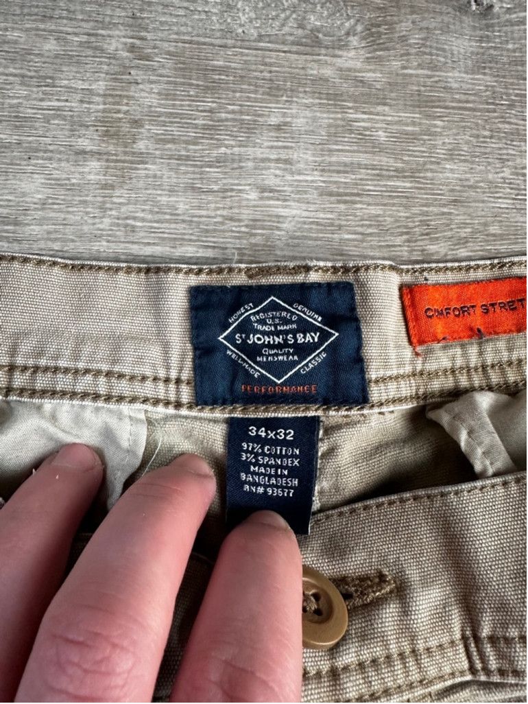 St. Johns Bay Men's Vintage St. John's Bay Cargo Pants Size 34x32 Beige Size US 34 / EU 50 - 9 Thumbnail