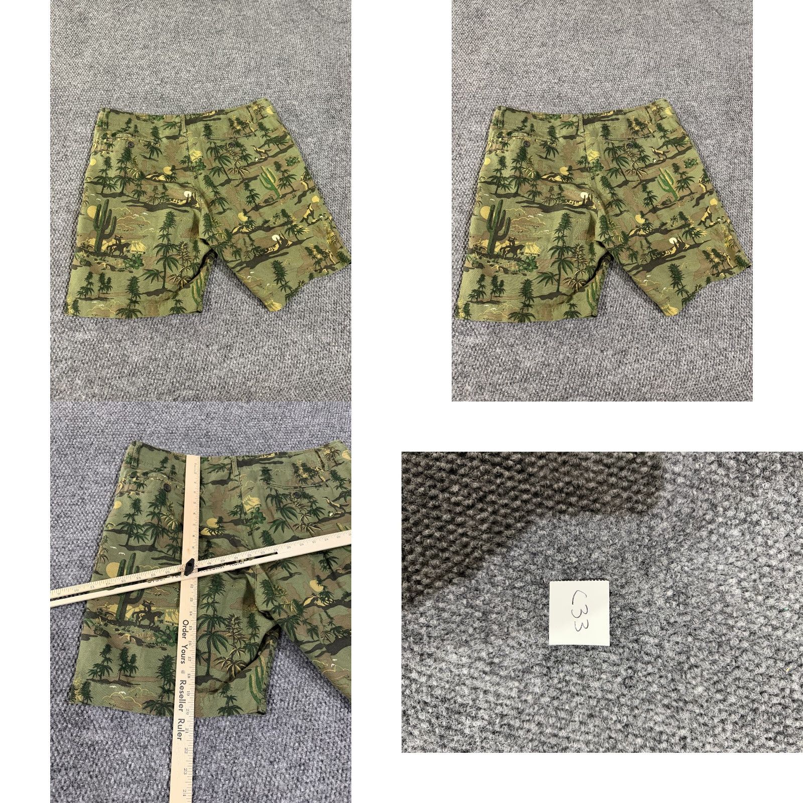 Lucky Brand Lucky Brand Shorts Mens 36 Green Camo Desert Western Cowboy Cactus linen Size US 36 / EU 52 - 8 Thumbnail