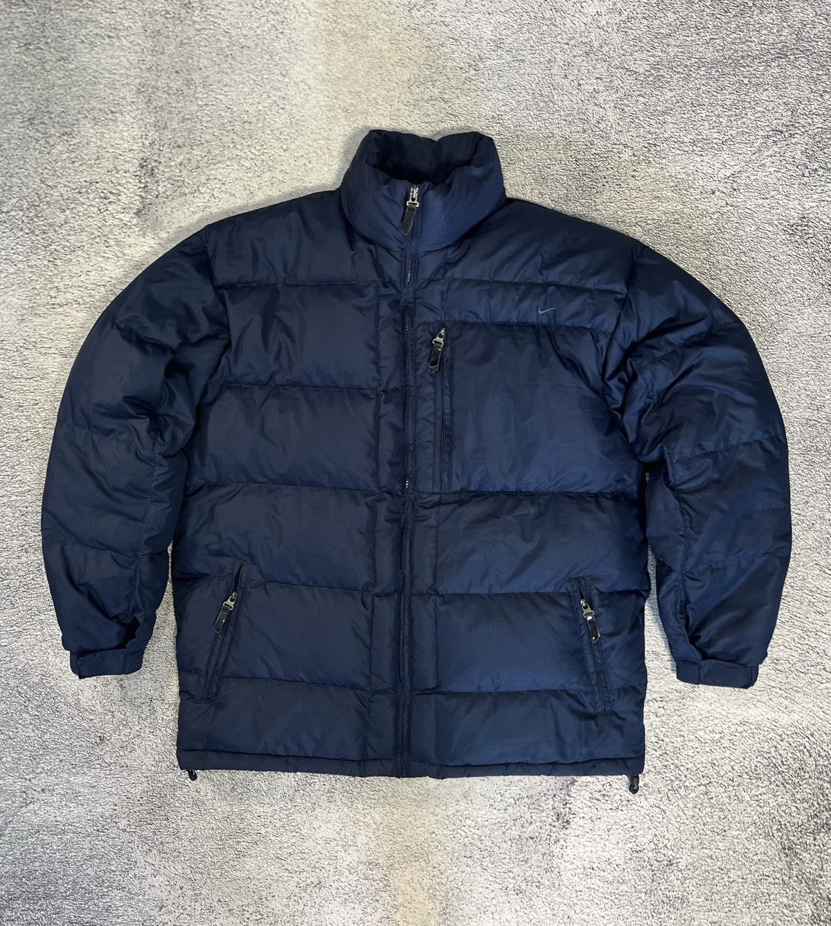 Nike Vintage Nike Down Puffer Jacket Blue Mini Swoosh Y2K 90s S Size US S / EU 44-46 / 1 - 1 Thumbnail