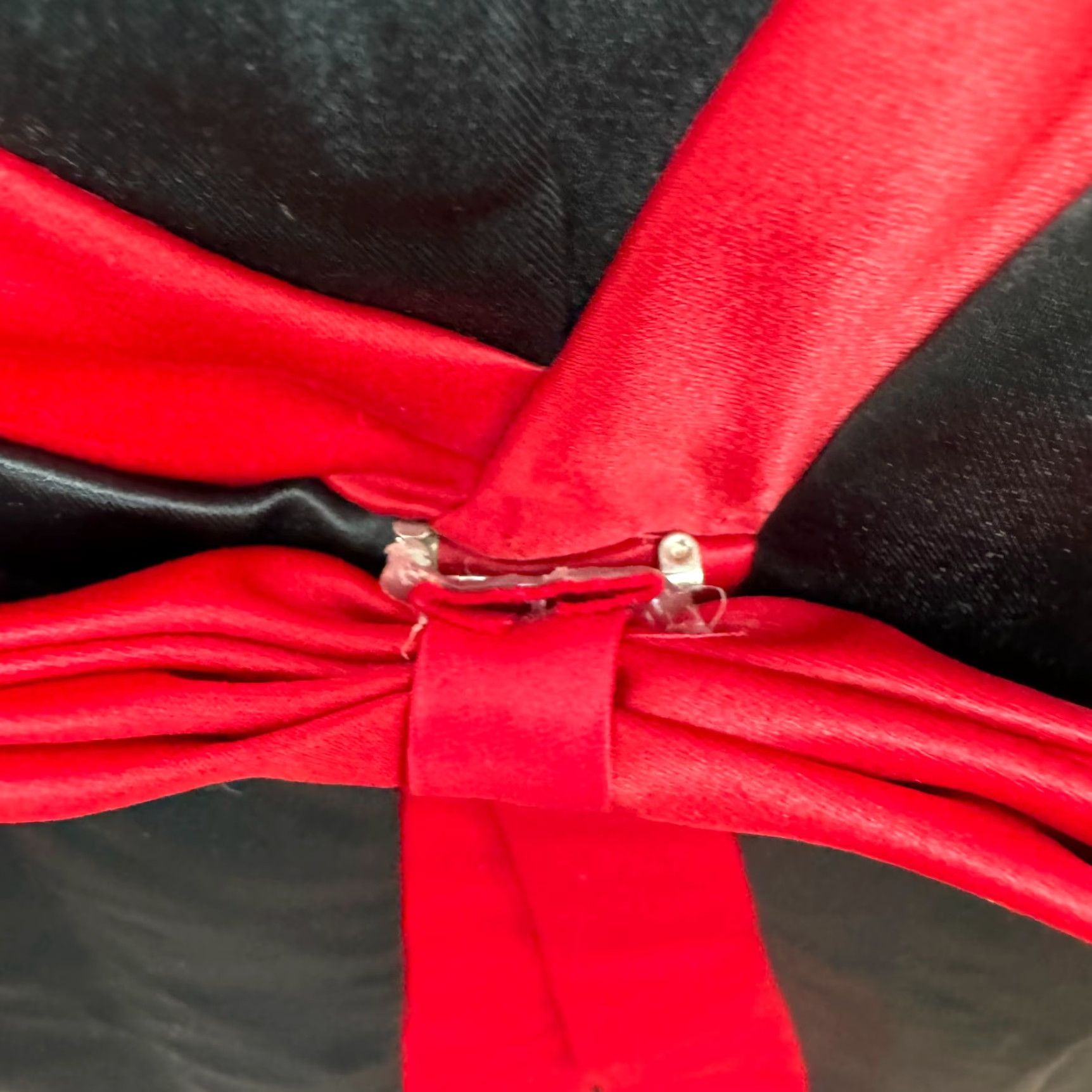 Vintage VINTAGE 90s Y2K Prom Dress Ball Gown Satin Black Red Strapless Goth Vampire XS Small Womens Size XS / US 0-2 / IT 36-38 - 5 Thumbnail