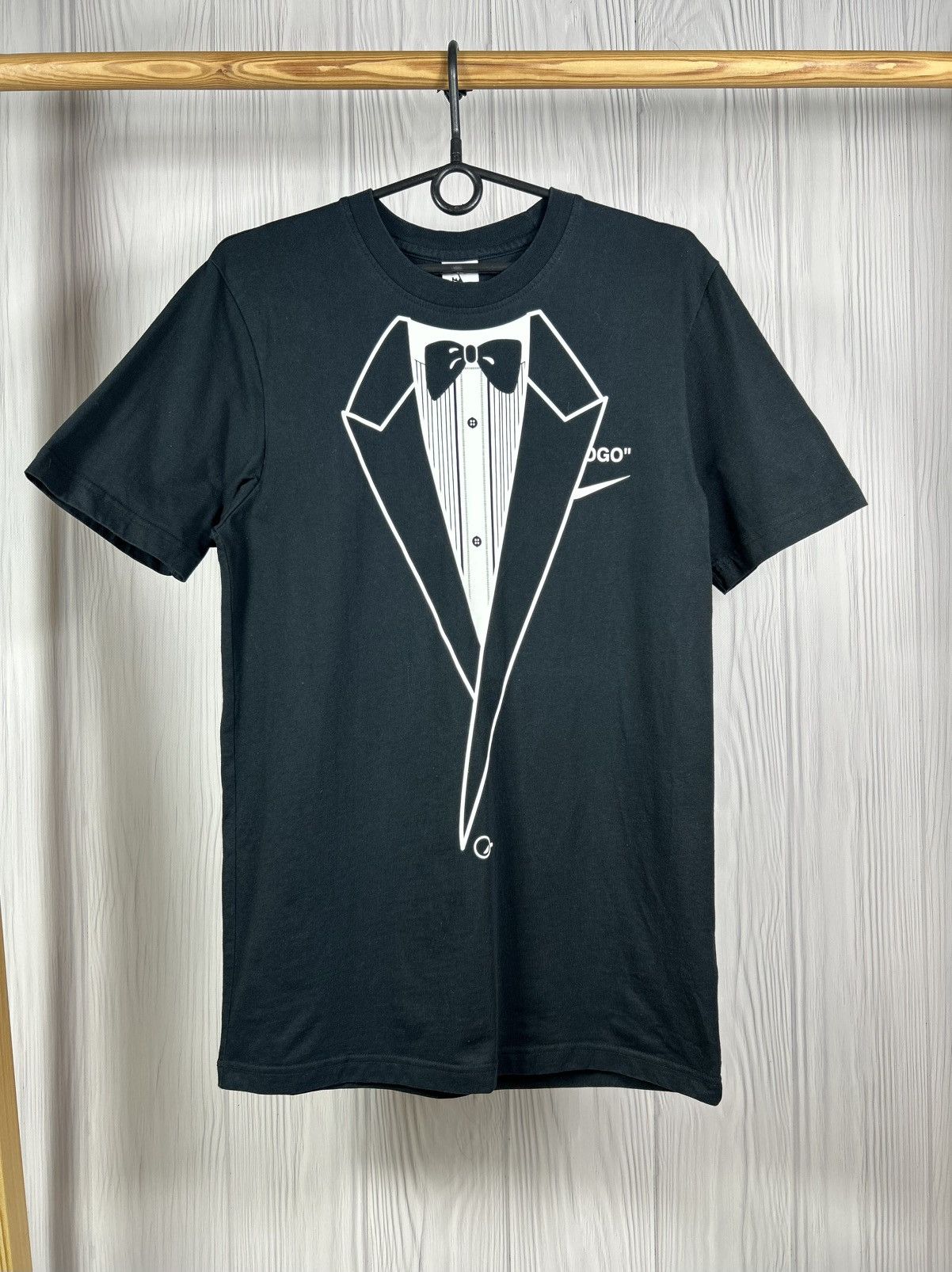 Nike × Off-White Off White x Nike NRG Big Logo Eagle Tuxedo Swoosh T-Shirt S Size US S / EU 44-46 / 1 - 7 Thumbnail