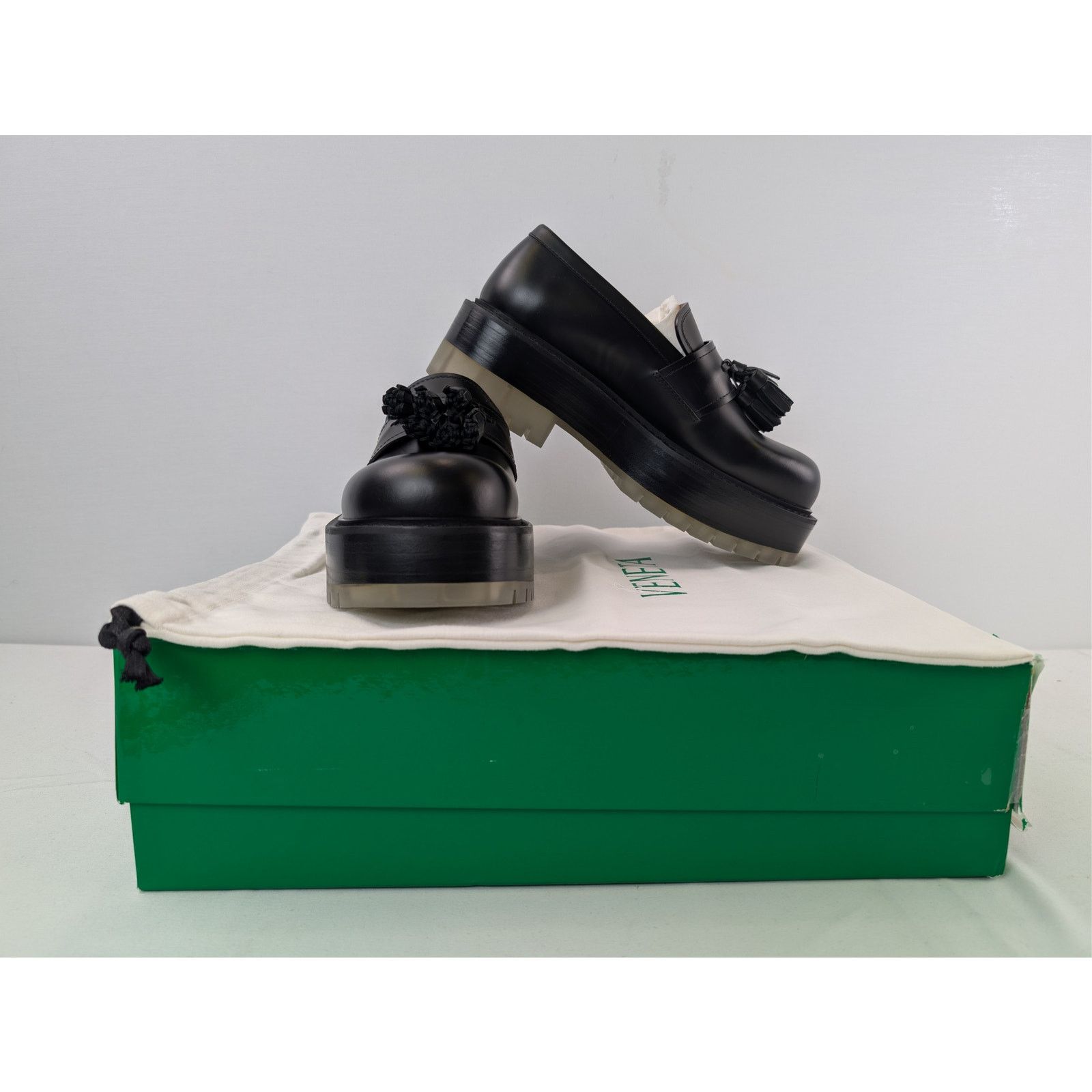 Bottega Veneta o1rshd1 Stilt Tasselled Platform Leather Loafers Boots Black Size US 6.5 / EU 39-40 - 23 Thumbnail