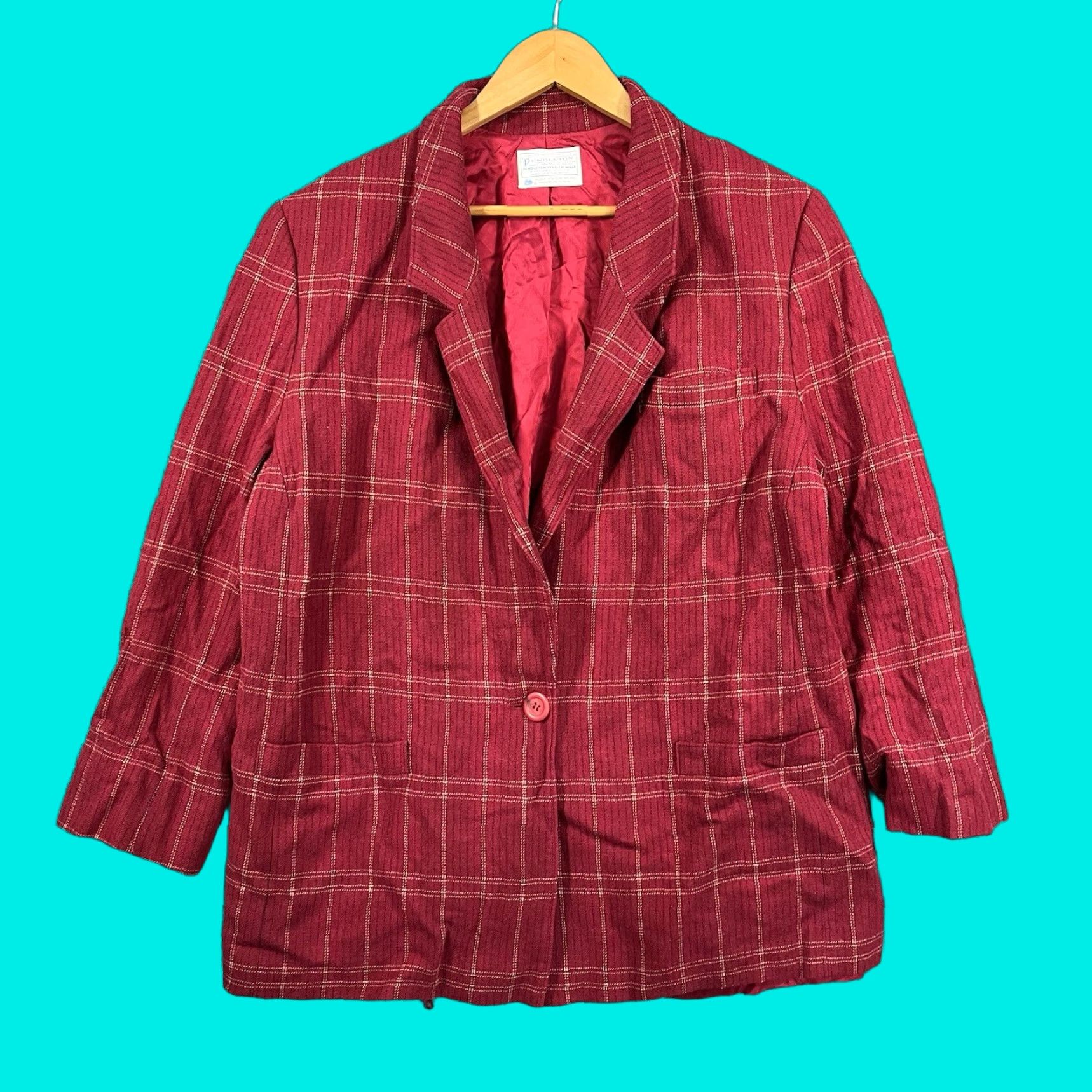 Pendleton VINTAGE Pendleton Blazer Coat Jacket Womens XL Red Plaid 100% Wool 49er Pockets Classic Button Size XL / US 12-14 / IT 48-50 - 1 Thumbnail