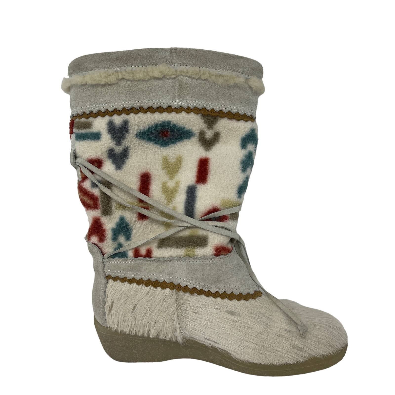 image of Vintage Technica Goat Fur Ski Boots Made In Italy Size 38 in Cream, Women's