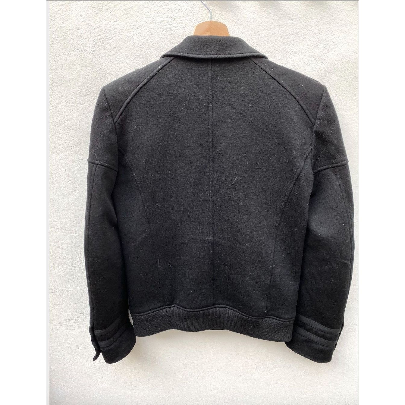 The Kooples Black Wool Biker Jacket Size US XS / EU 42 / 0 - 4 Thumbnail