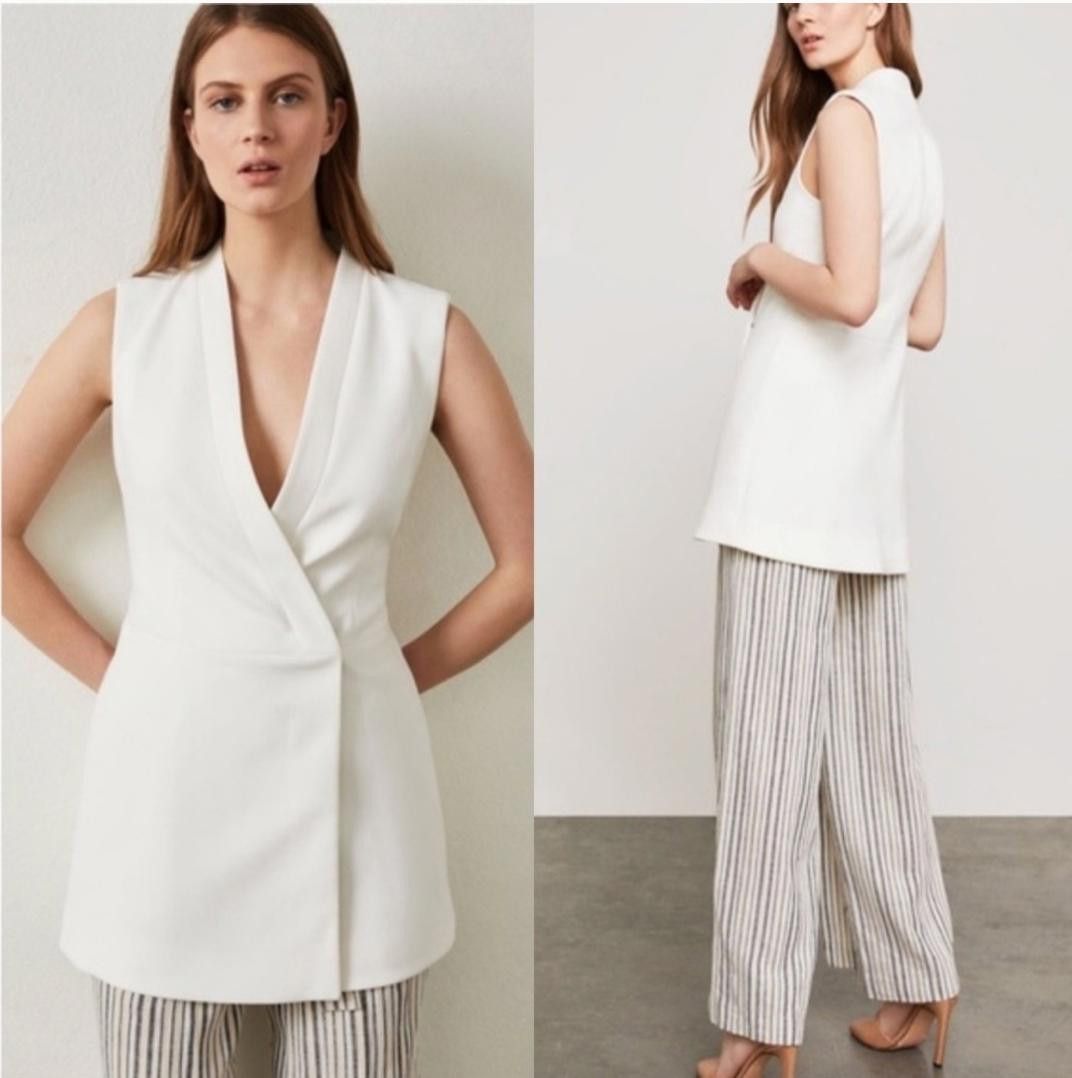 Bcbg Maxazria BCBGMAXAZRIA Caryn Wrap Vest Dress Size XS Off White NWT Grailed