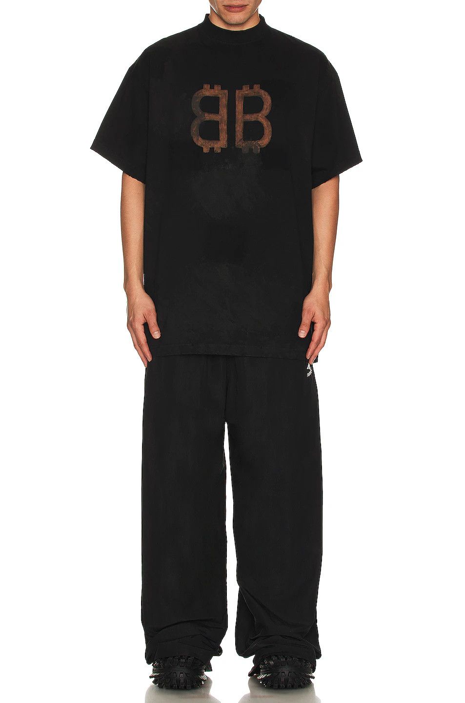 Balenciaga o1s1wg111125 Crypto T-Shirt Oversized in Black Size US XL / EU 56 / 4 - 4 Thumbnail