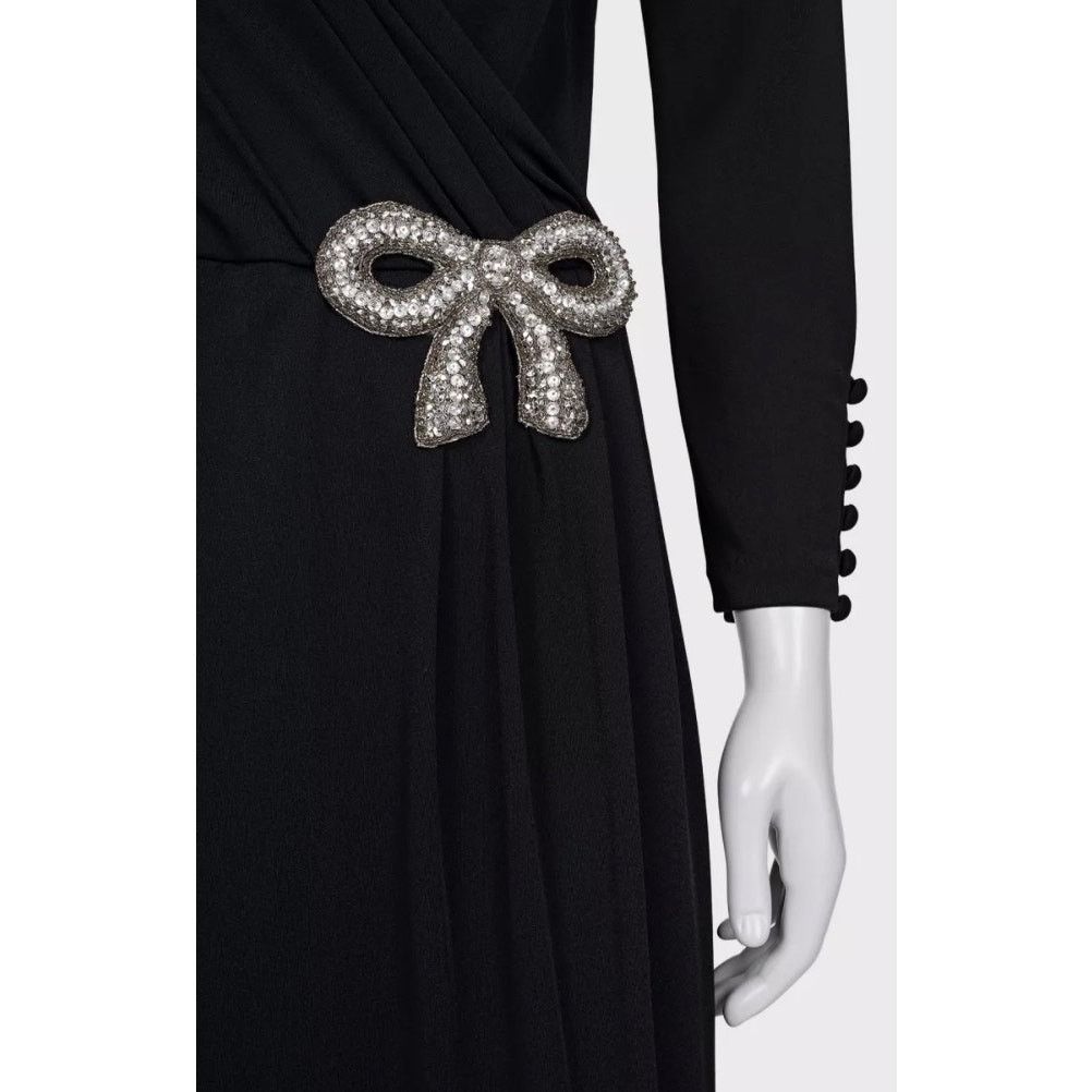 Valentino Valentino Black Bow Rhinestone Dress - IT 44 L Size L / US 10 / IT 46 - 4 Thumbnail