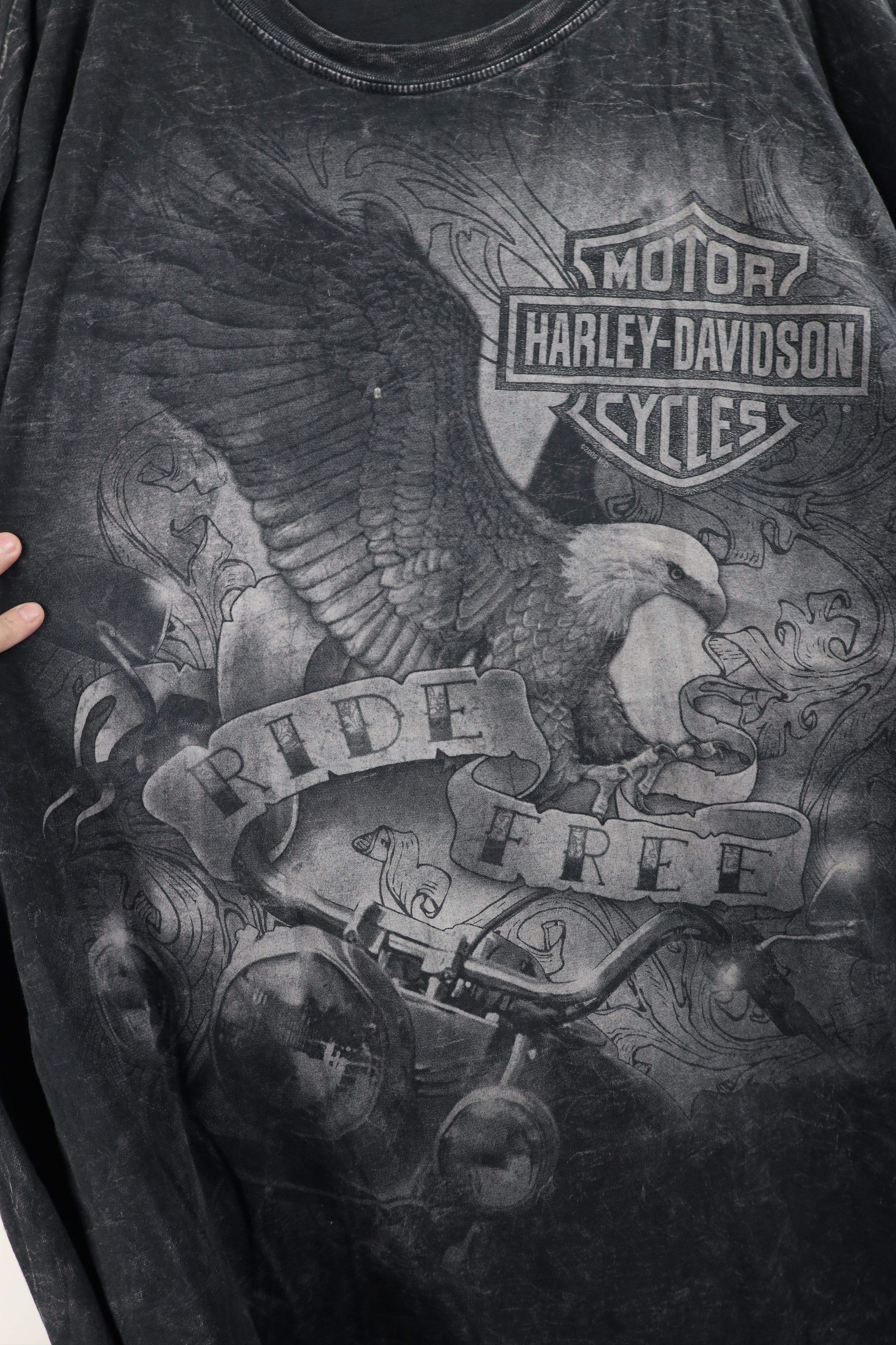 Harley Davidson Vintage Y2K Harley Davidson Wash Long Sleeve T-Shirt USA Size US XXL / EU 58 / 5 - 5 Thumbnail