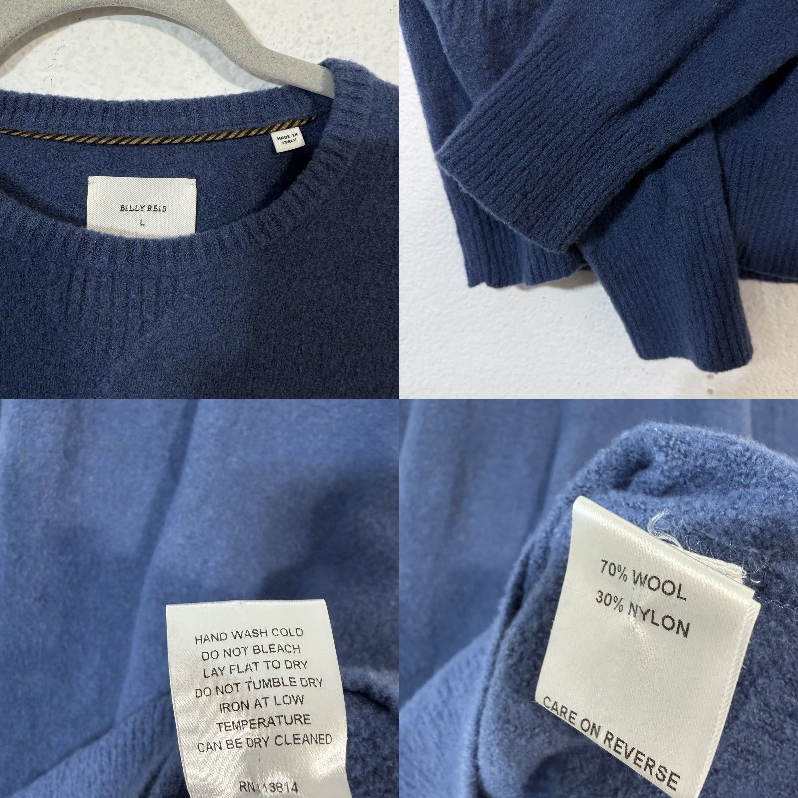 Billy Reid Billy Reid Women's Sweater Wool Blend Blue Size L Size L / US 10 / IT 46 - 8 Thumbnail