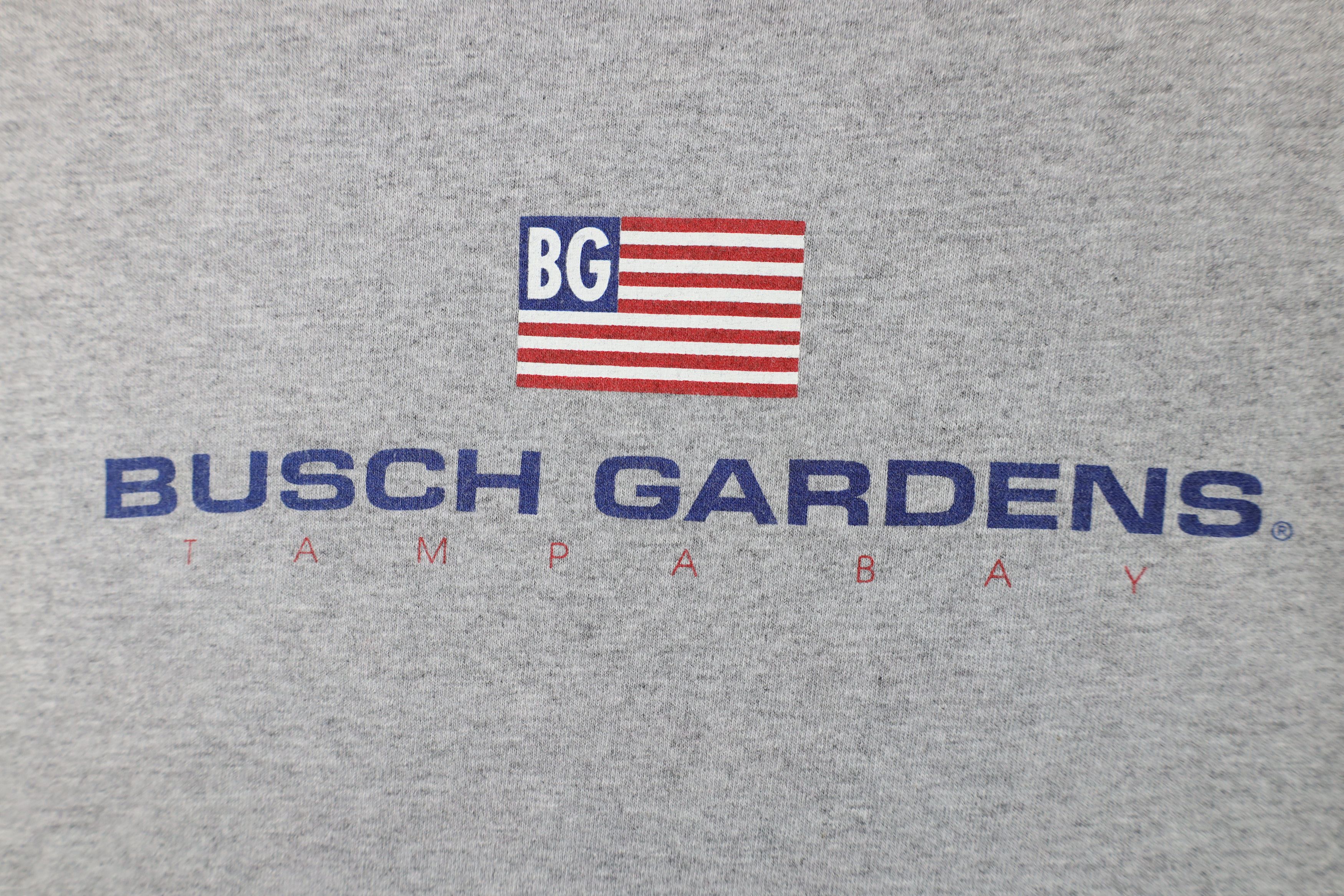 Vintage Vintage 90s Busch Gardens Tampa Bay T-Shirt Heather Gray USA Size US XL / EU 56 / 4 - 4 Thumbnail