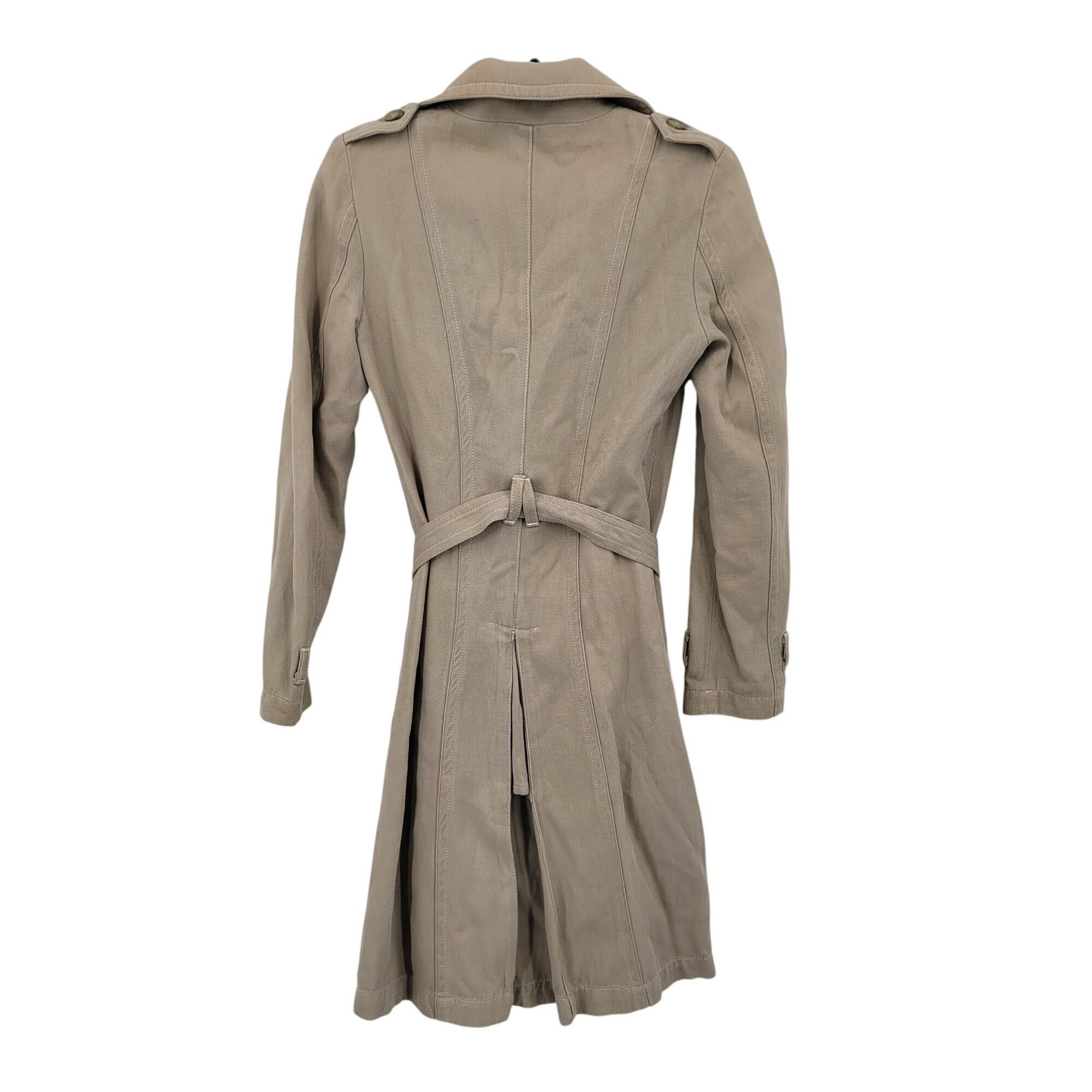Pinko Pinko Womens Beige Belted Trench Coat Sz S Button Closure Hi Size S / US 4 / IT 40 - 12 Thumbnail