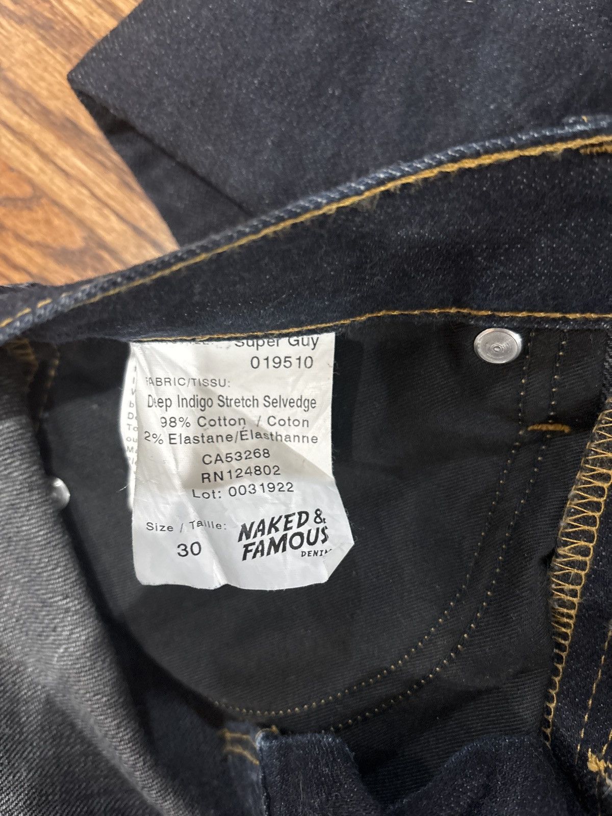 Naked & Famous Naked and Famous Super Guy Stretch Deep Indigo Size US 30 / EU 46 - 3 Thumbnail