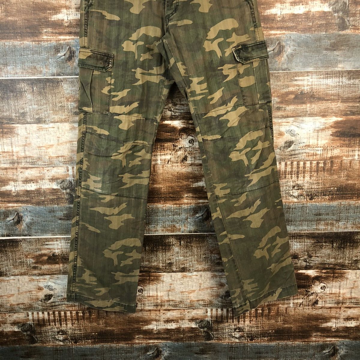 Japanese Brand DLL Ships Green Camo Cargo Multipocket Pants #C760 Size US 28 / EU 44 - 3 Thumbnail