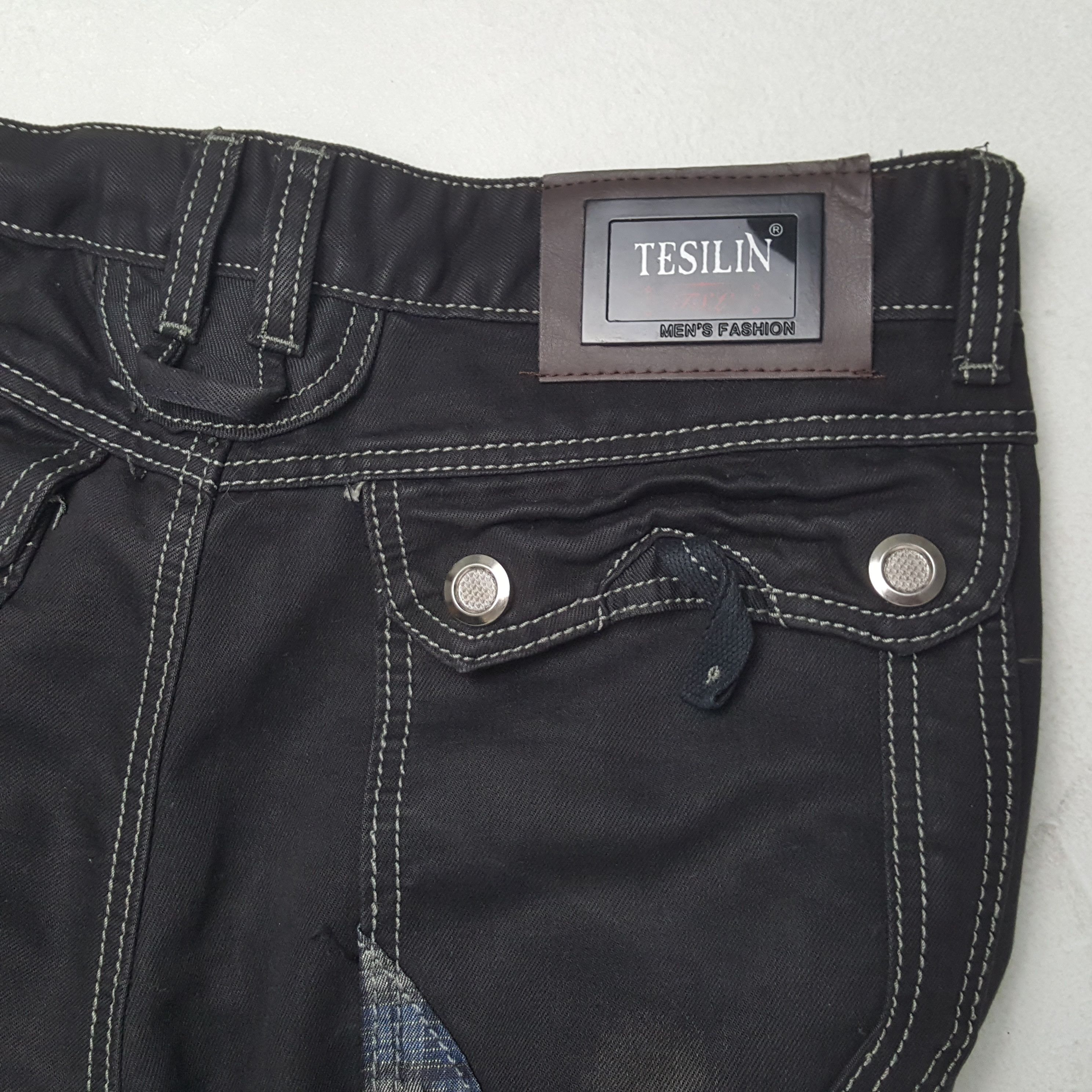 Vintage TESILIN Streetwear Fashion Cargo Style Rock Punk Jeans Size US 35 - 14 Thumbnail