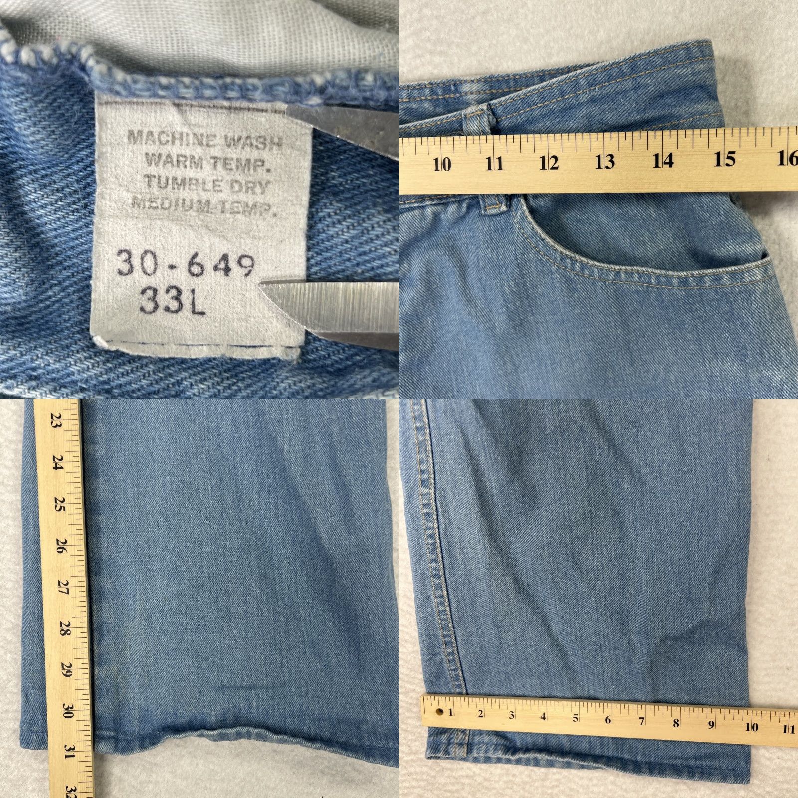 Denime VINTAGE Viceroy Jeans Womens 33L Casual Denim 30x31 Blue Medium Wash 1980s Womens Size 24" / US 00 / IT 34 - 8 Thumbnail