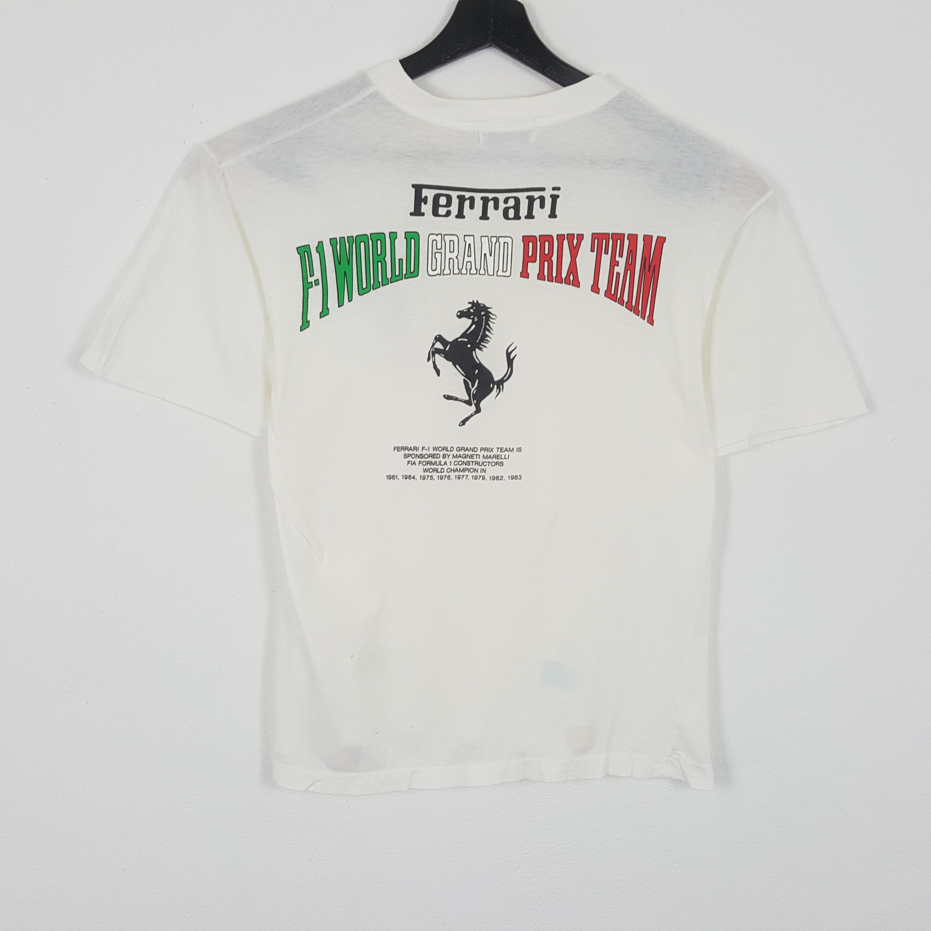 image of Ferrari Magneti Marelli Backprint Design Tshirt in White, Men's (Size Medium)