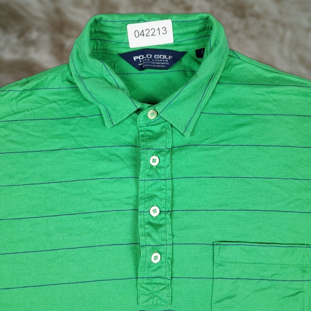 Ralph Lauren Ralph Lauren Polo Shirt Mens Large Green Striped Casual Short Sleeve Classic Size US L / EU 52-54 / 3 - 1 Thumbnail
