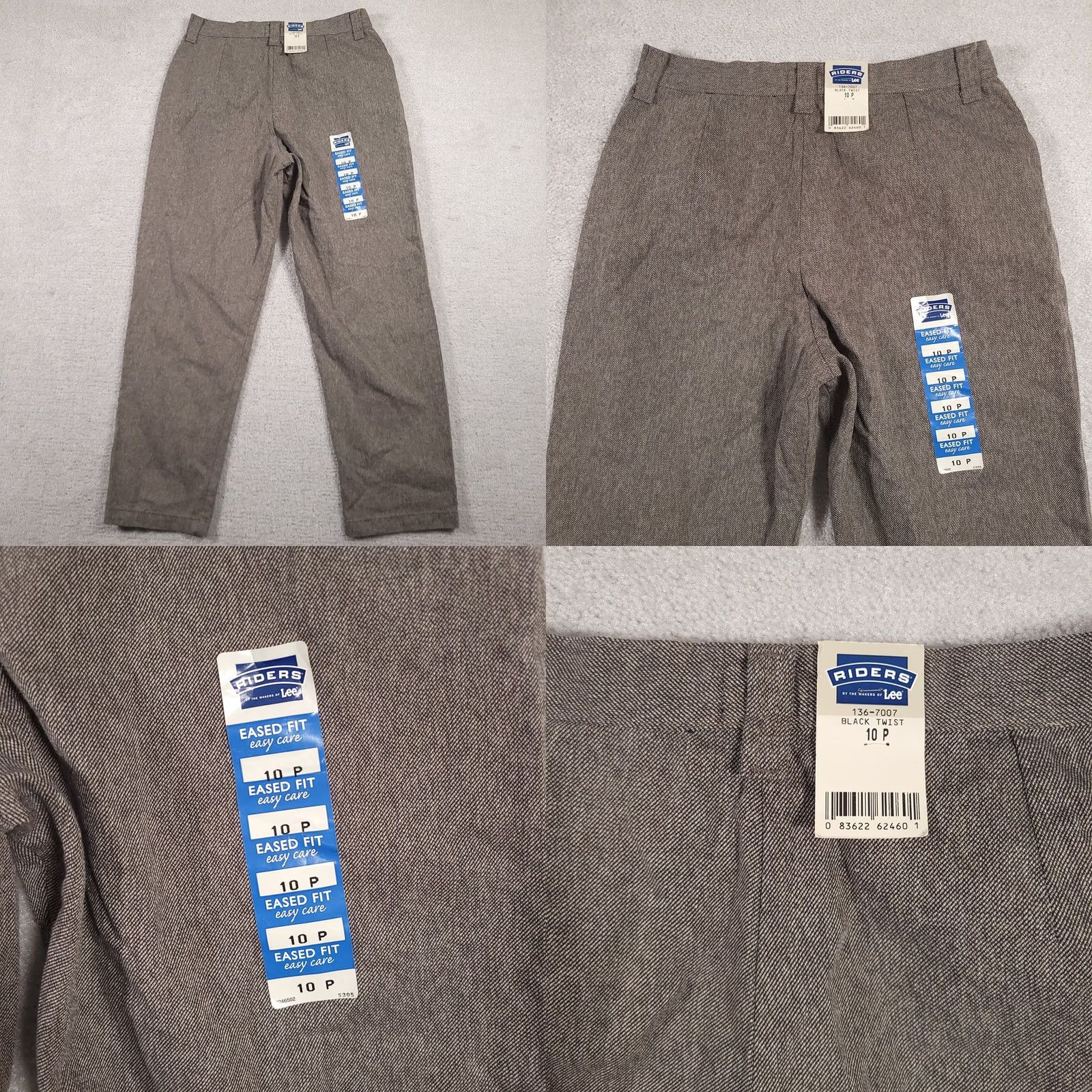 Lee Lee Riders Pants Women's 10P Brown Black Twist Eased Tapered High Rise Chino 28in Inseam Size 32" / US 10 / IT 46 - 9 Thumbnail