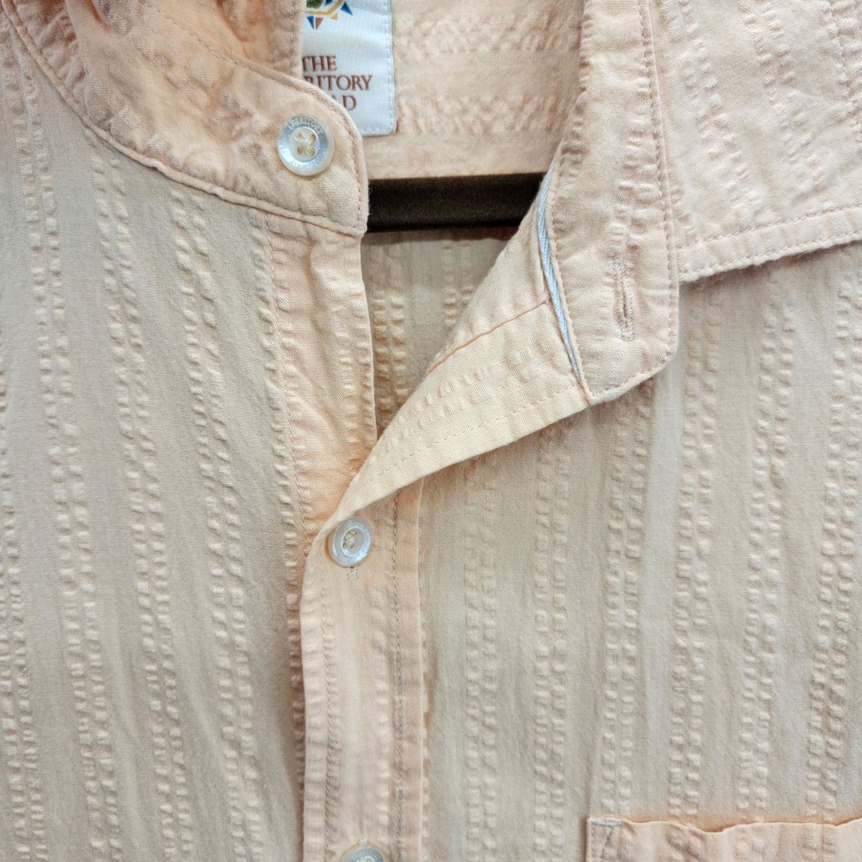 The Territory Ahead The Territory Ahead Shirt Mens LT Short Sleeve Button Up Peach Window Pane Size US L / EU 52-54 / 3 - 2 Thumbnail