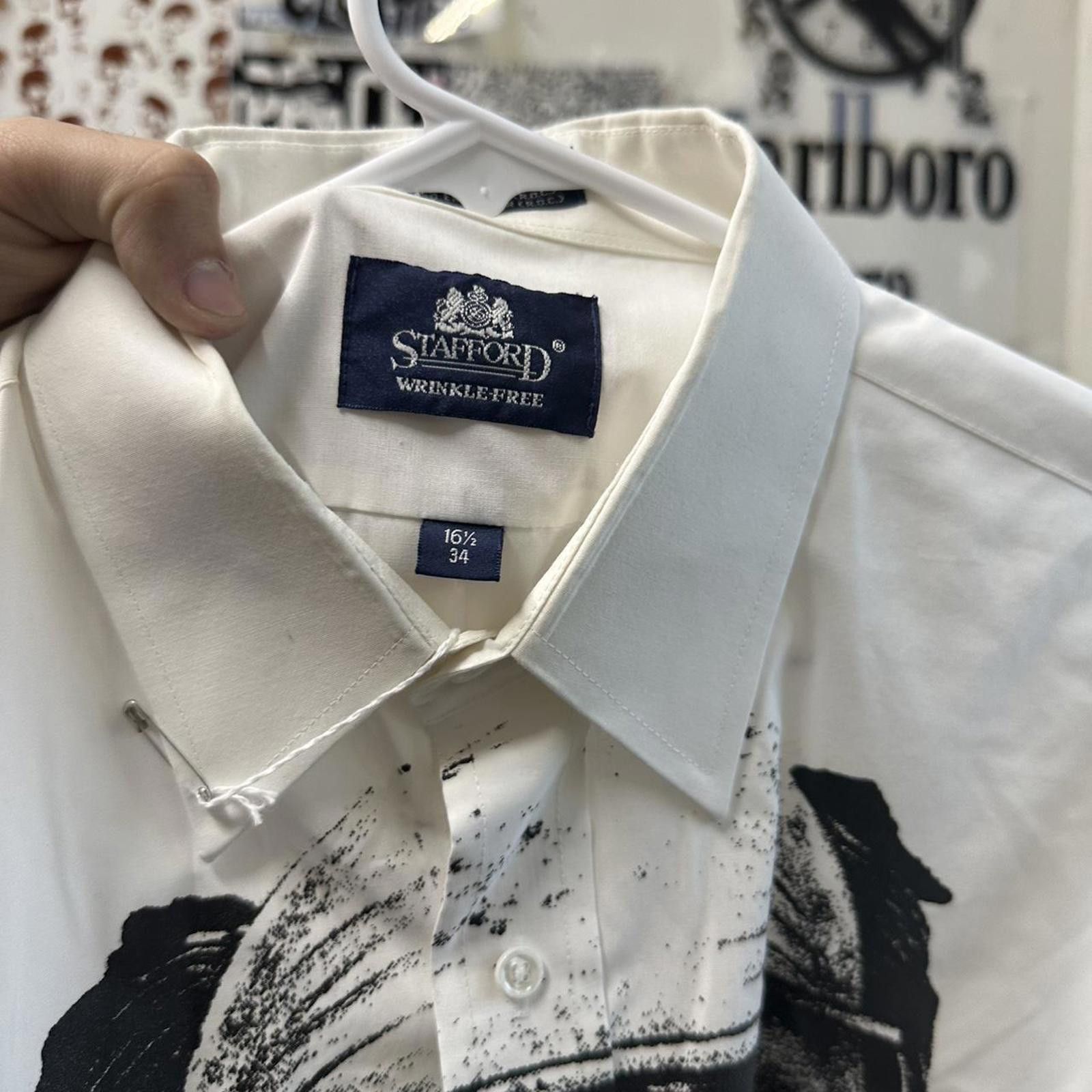 Other Men's White button up jumbo print Size US L / EU 52-54 / 3 - 2 Thumbnail